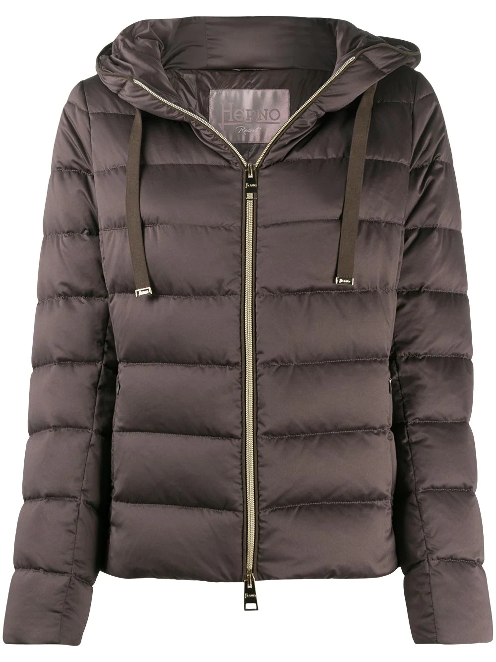 zipped puffer jacket - 1