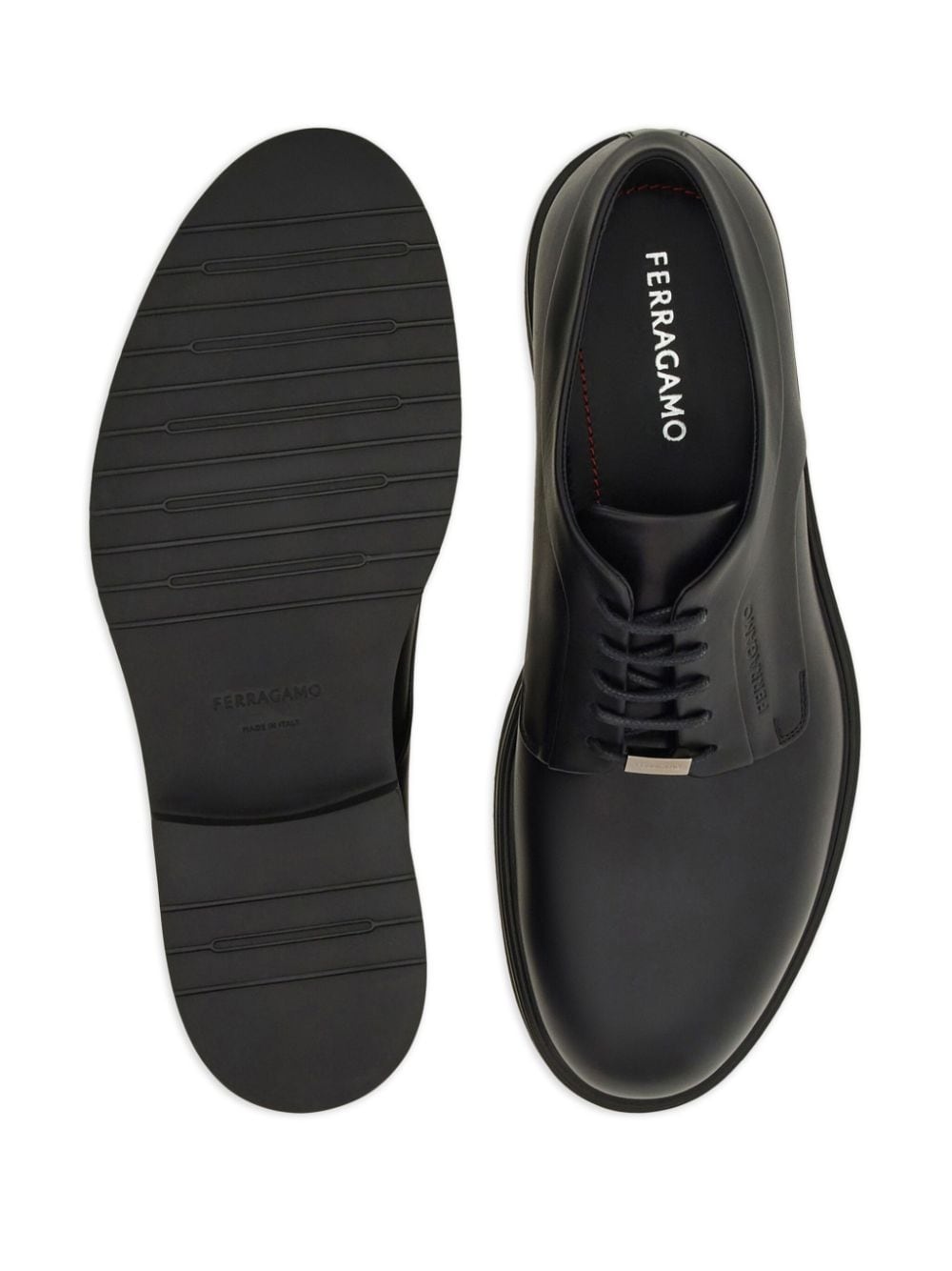 logo-debossed leather Derby shoes - 5