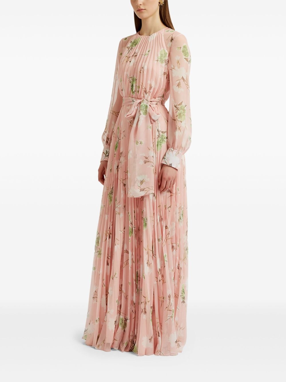 pleated floral maxi dress - 2