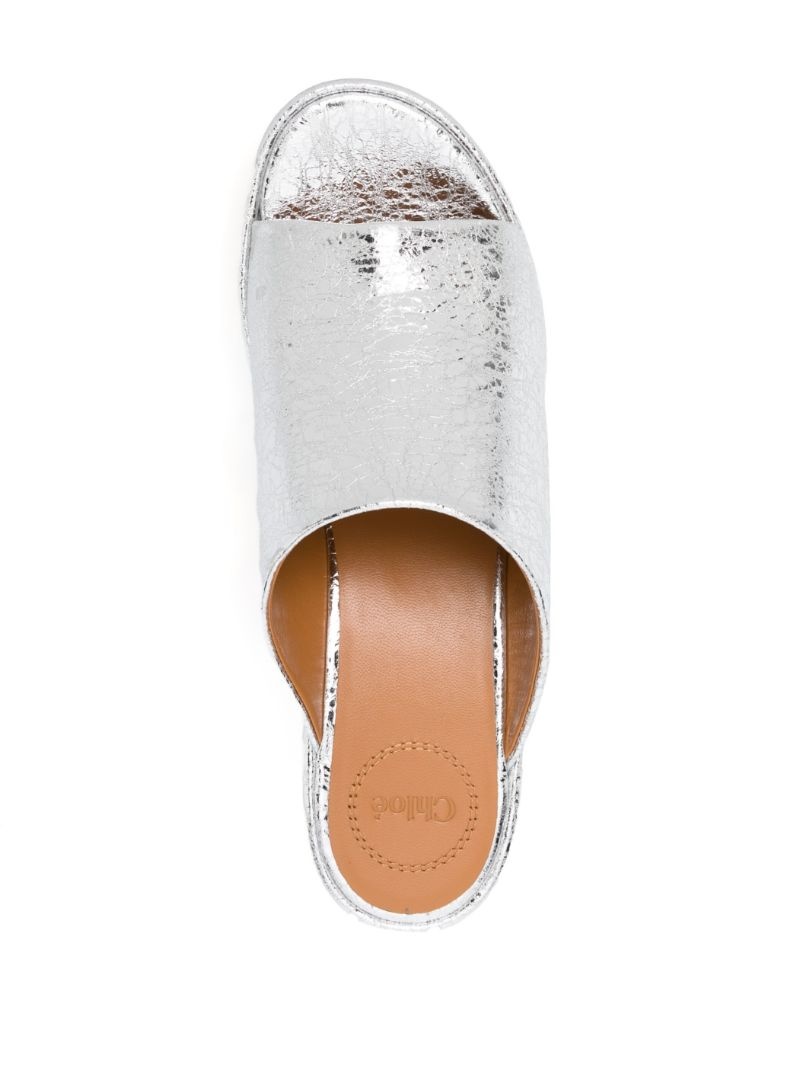 metallic leather 100mm mules - 4