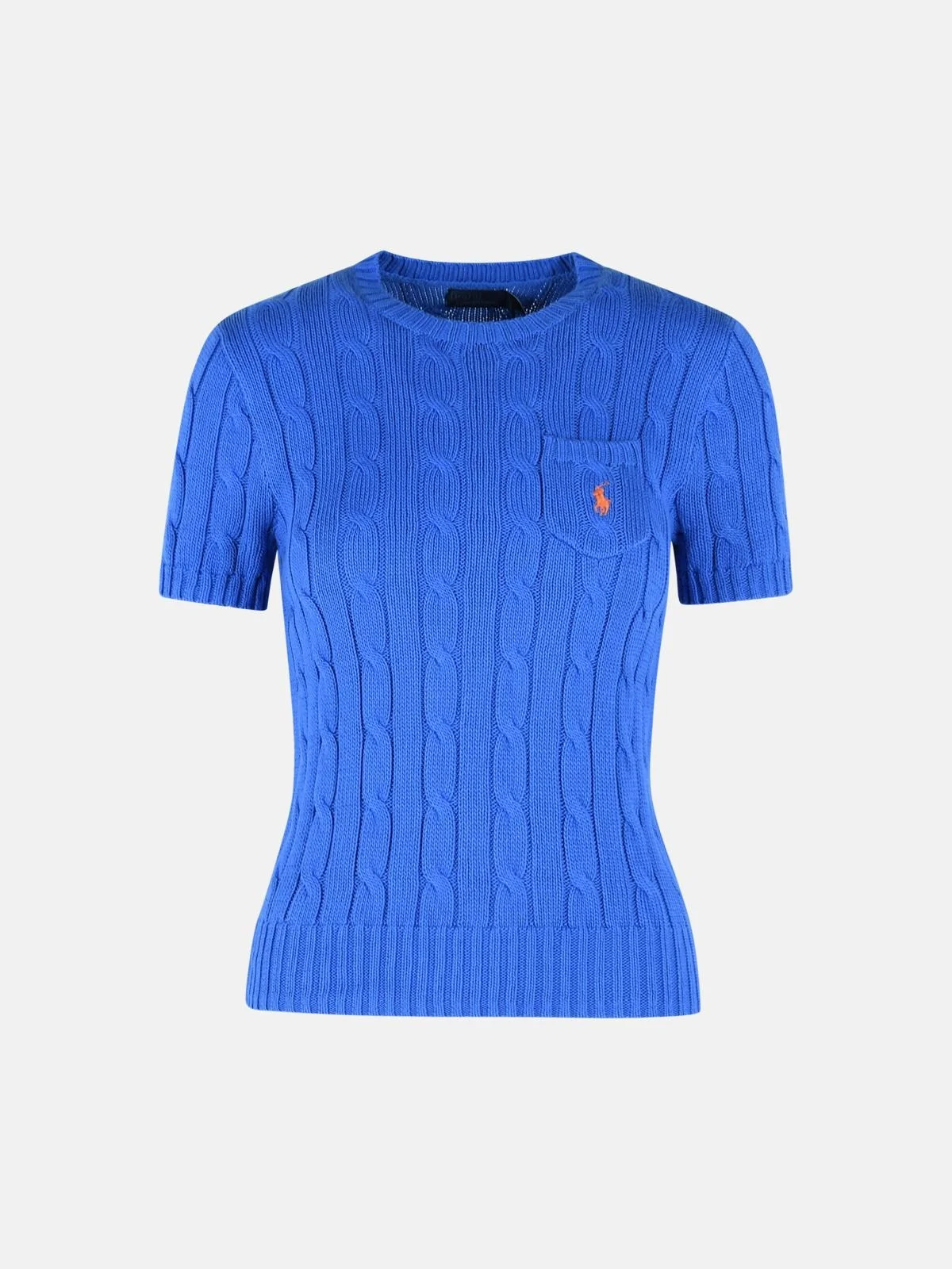 LIGHT BLUE COTTON SWEATER - 1