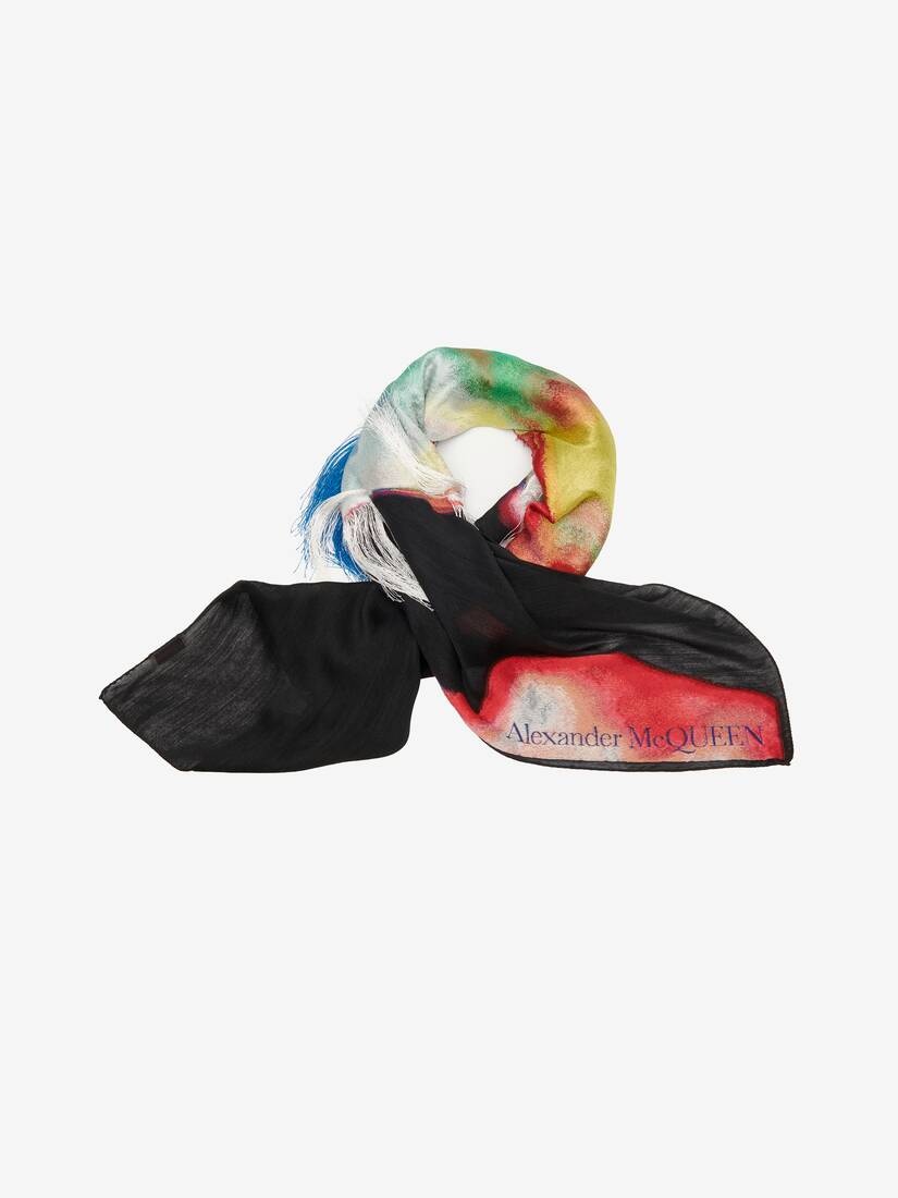 Women's Solarised Flower Shawl in Navy/ivory - 2