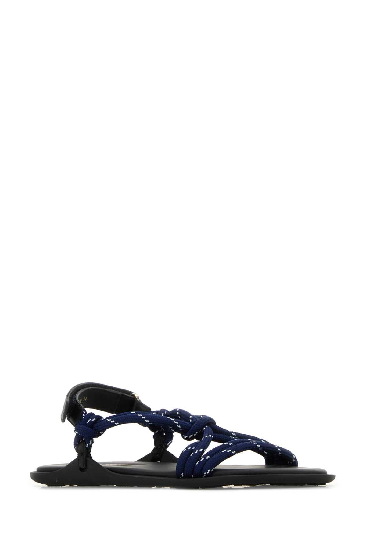 Miu Miu Women Blue Fabric Sandals - 2