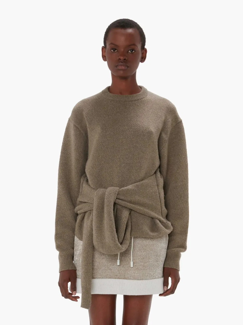 JW Anderson DRAPED TIE-FRONT SWEATER outlook