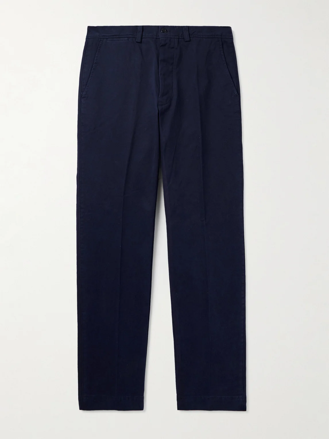 Straight-Leg Garment-Dyed Cotton-Twill Trousers - 1