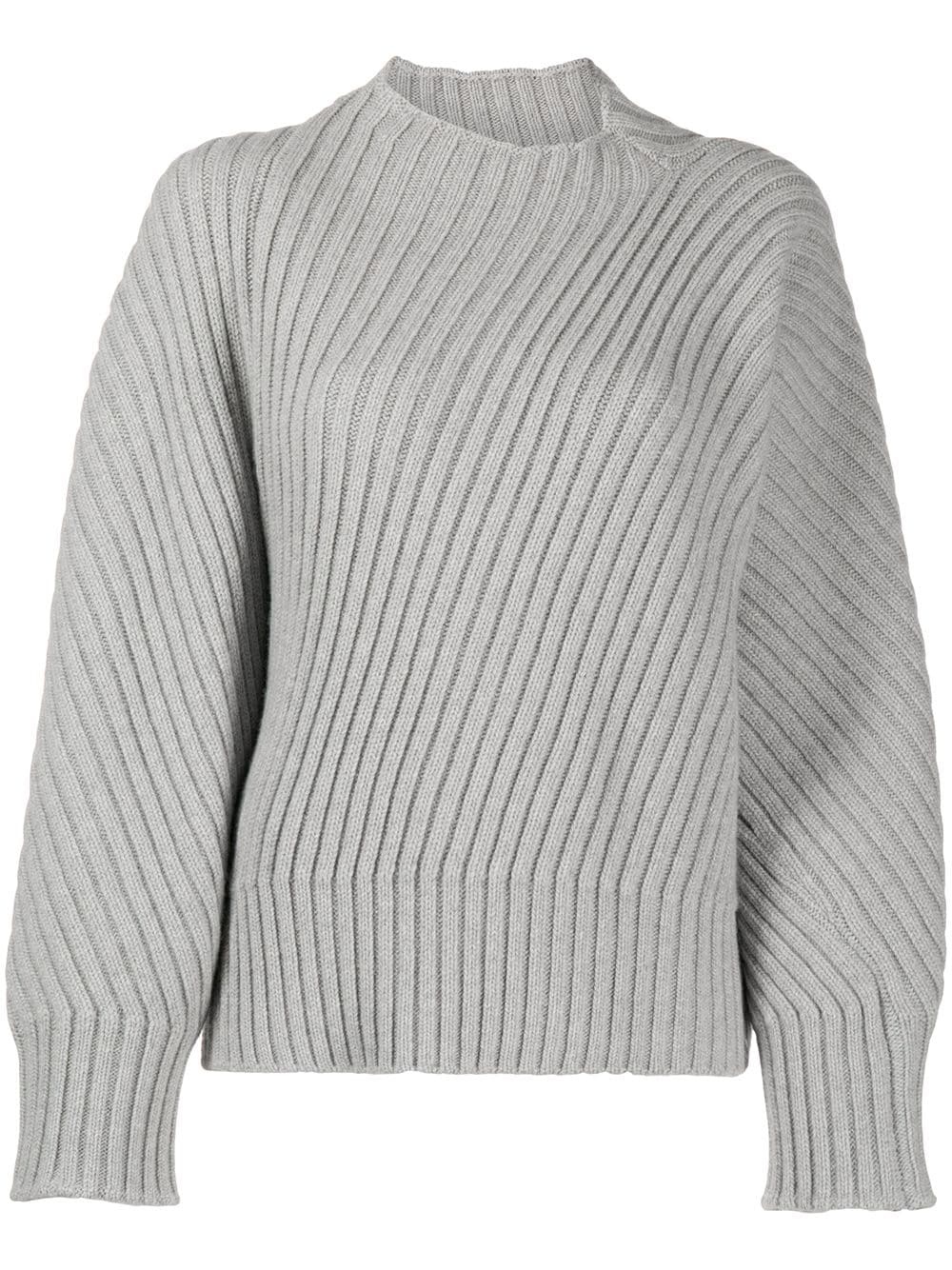 diagonal rib-knit jumper - 1