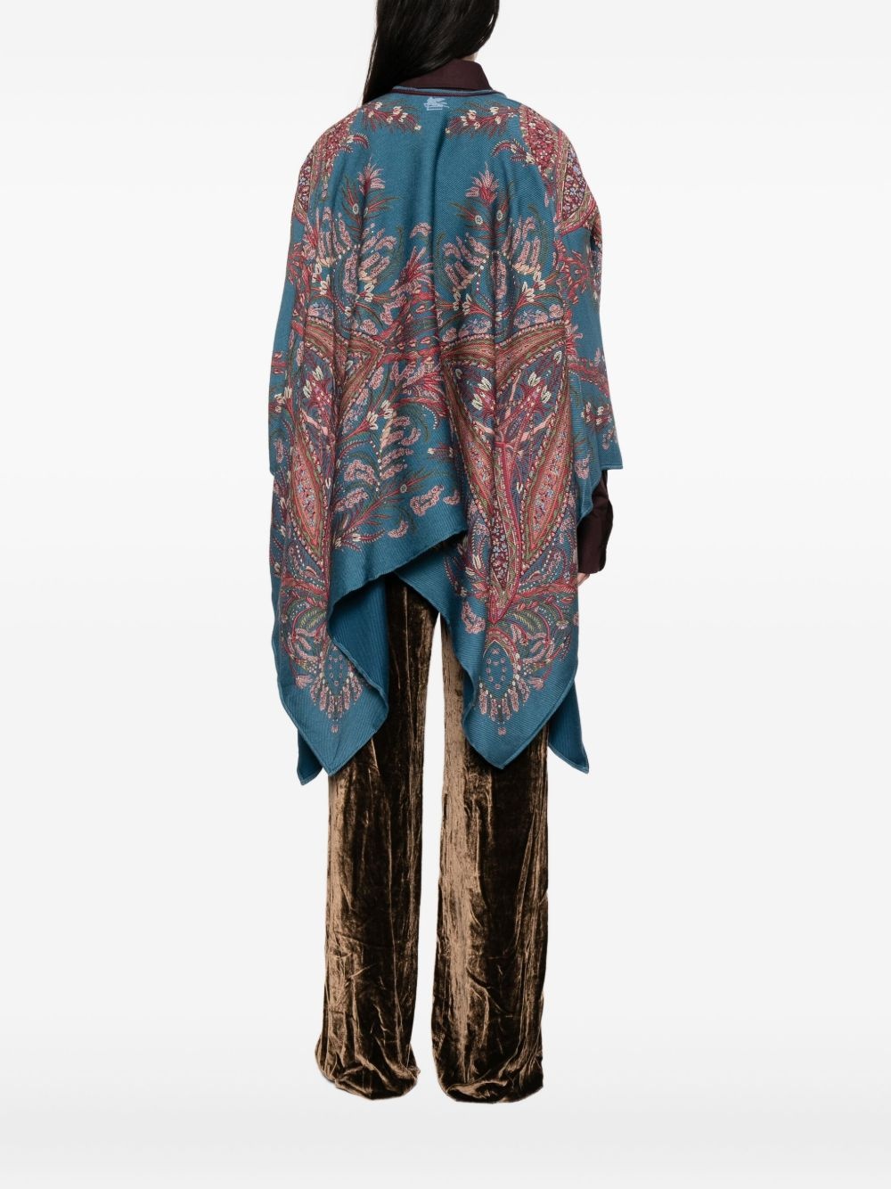 paisley-print poncho - 4