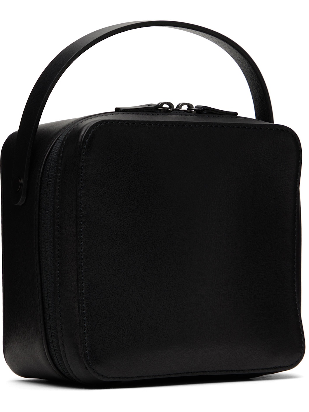 Black Small Leather Travel Bag - 3