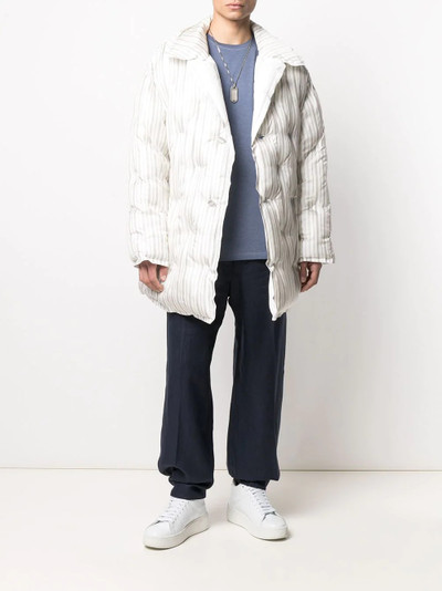 Maison Margiela vertical-stripe quilted coat outlook