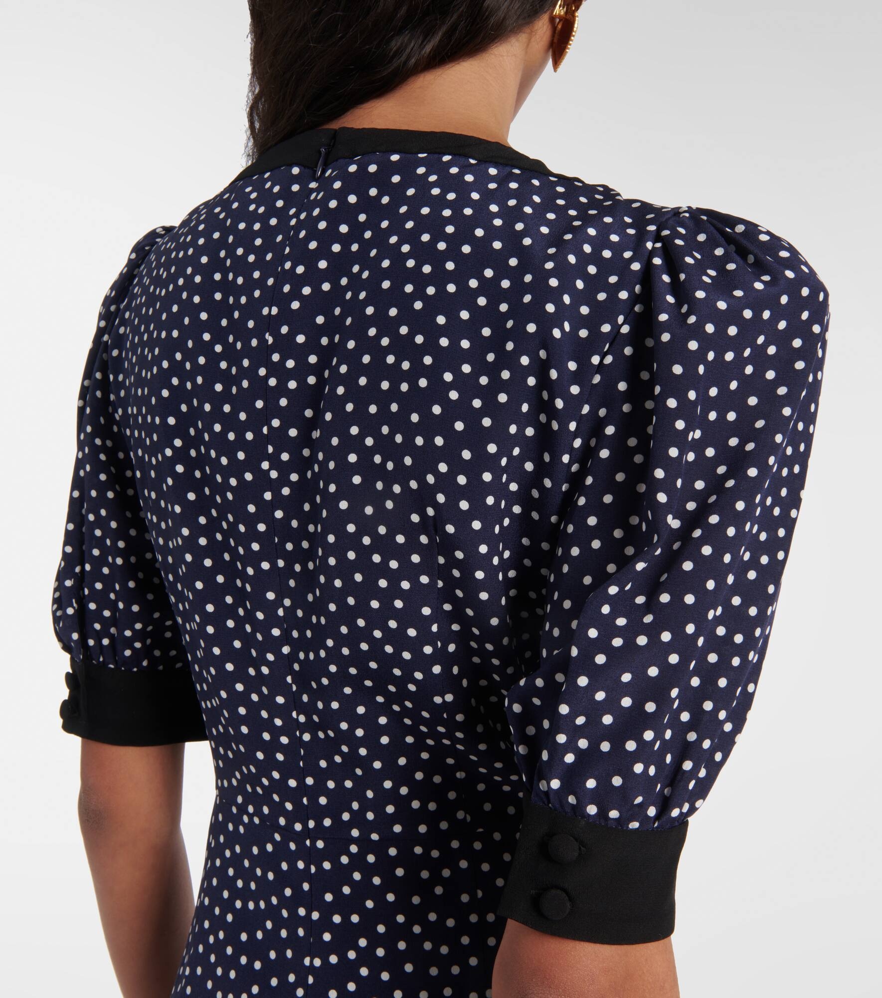 Polka-dot printed silk minidress - 6