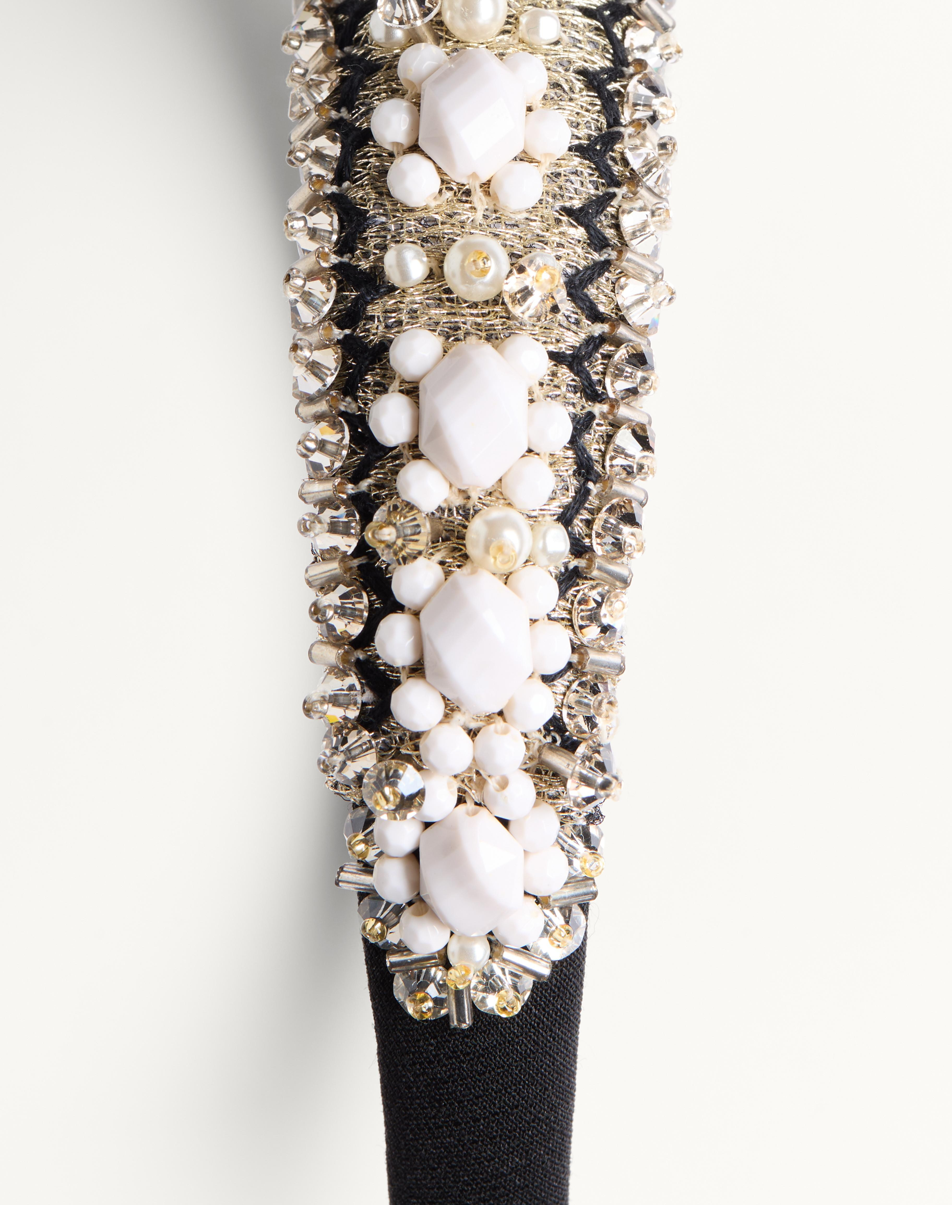 VALENTINO WOOL AND SILK HEADBAND WITH EMBROIDERY - 5