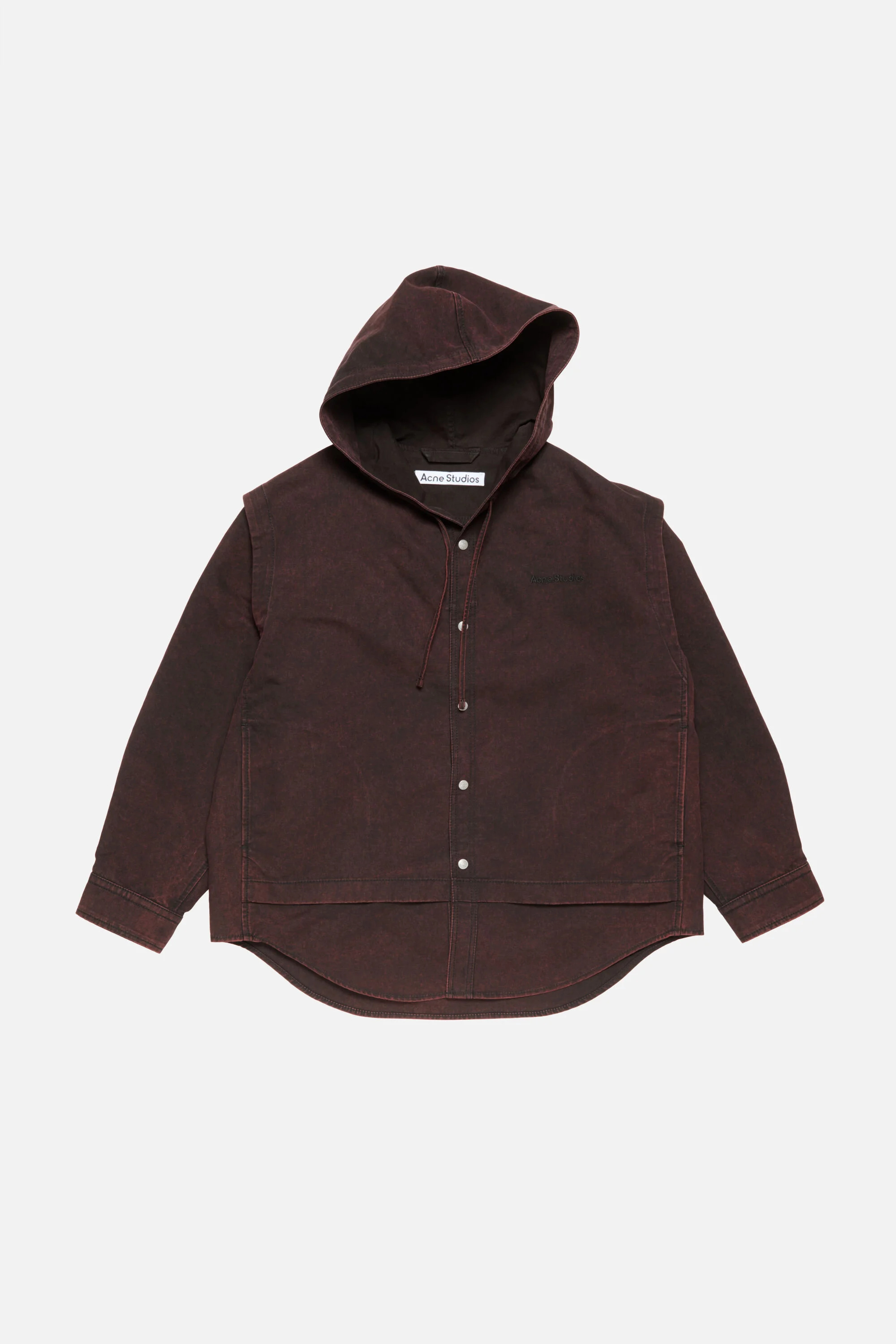 Layered hooded jacket - Burgundy - 6