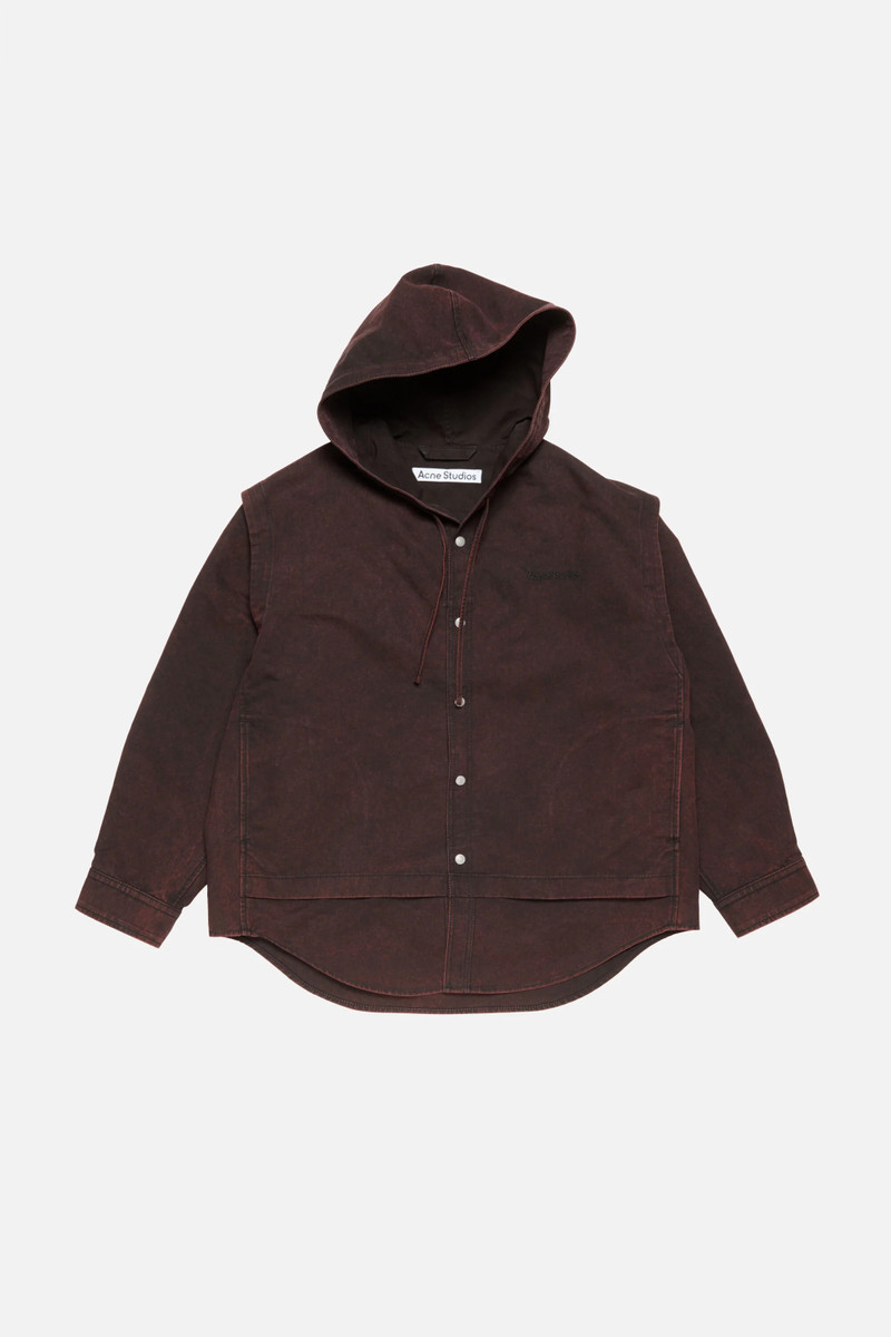 Layered hooded jacket - Burgundy 6