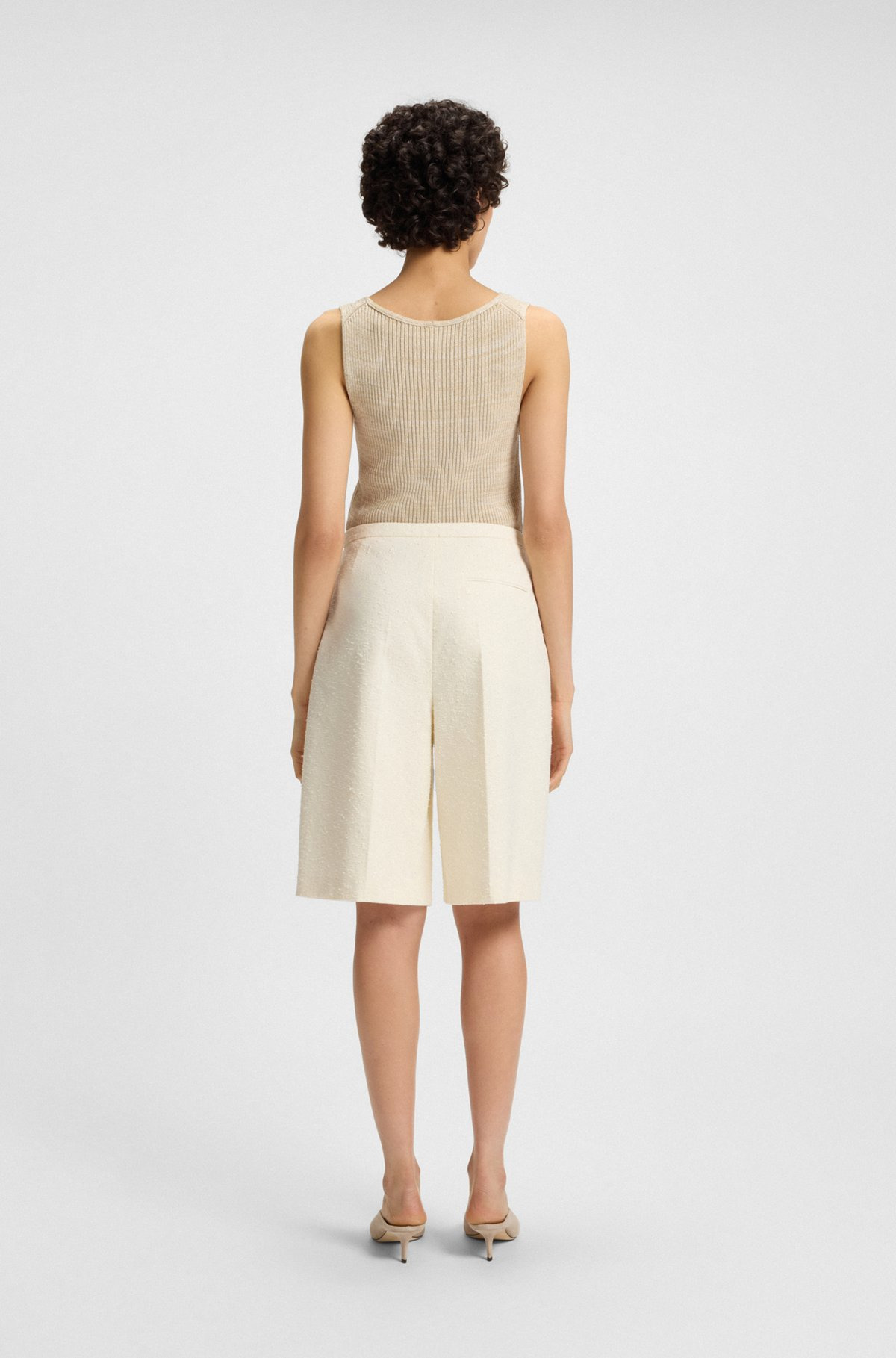 RELAXED-FIT SHORTS IN ITALIAN BOUCLÉ - 4