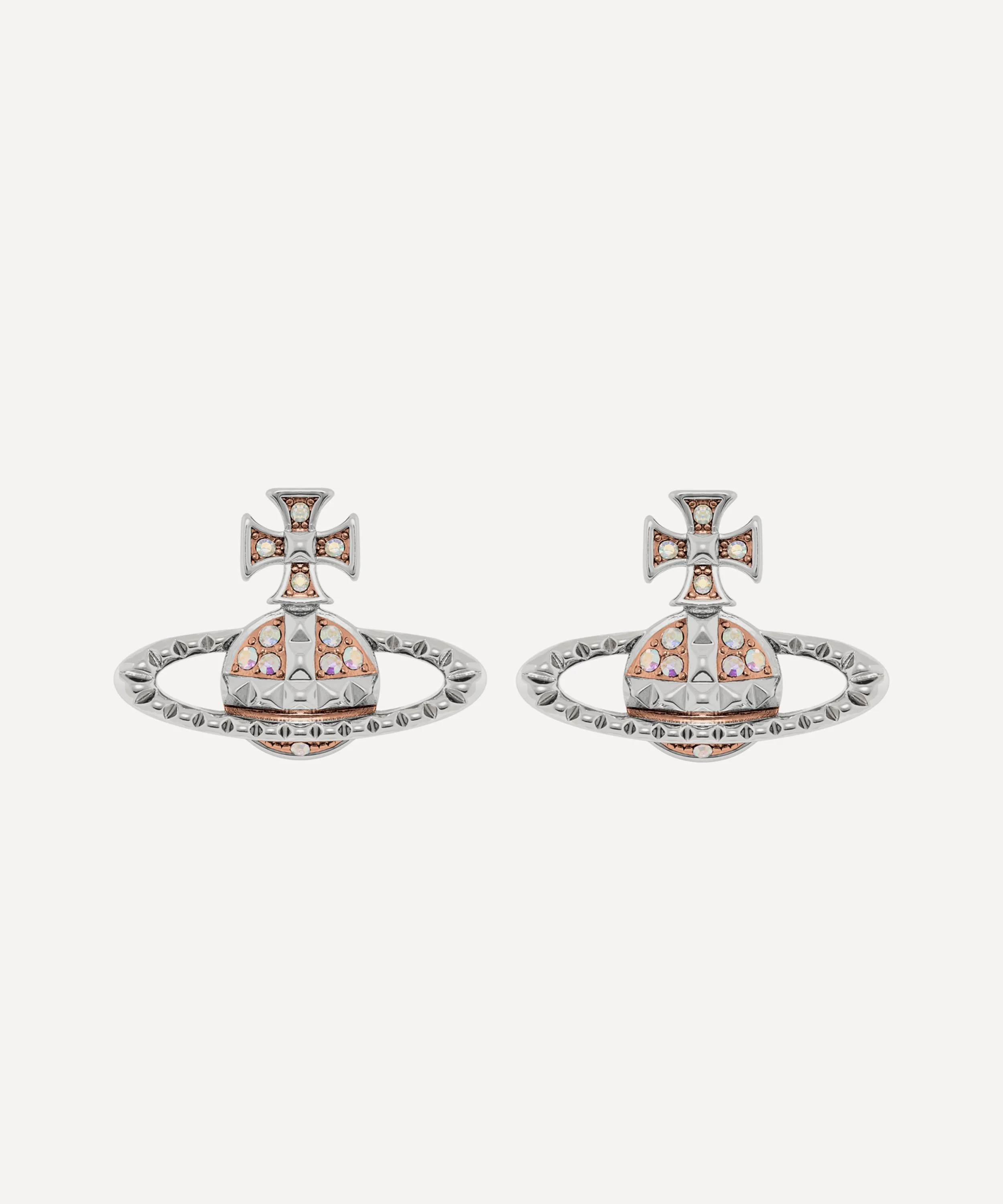 Silver-Tone Mayfair Bas Relief Stud Earrings - 1