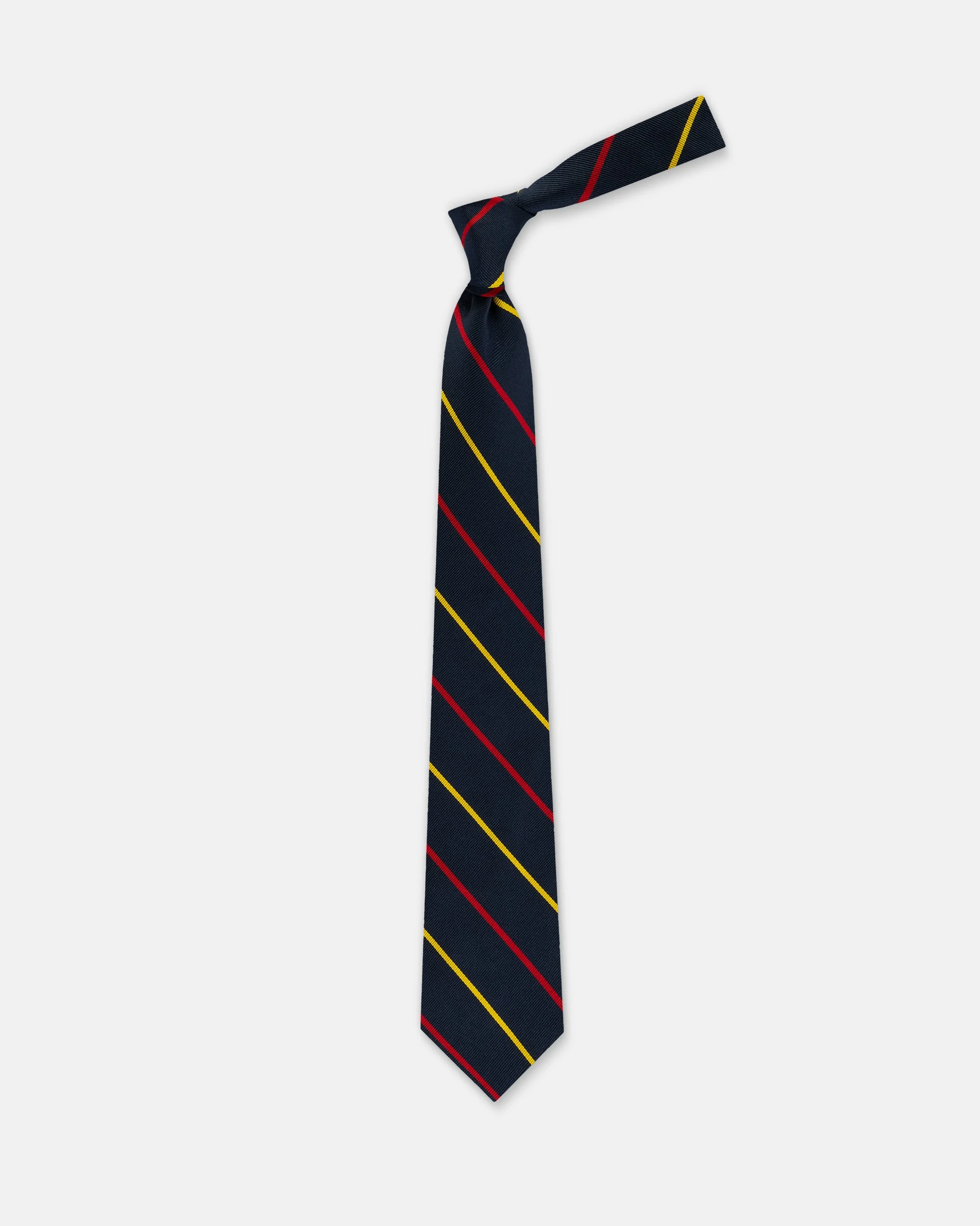 MADE-IN-USA NAVY, RED, & YELLOW STRIPE REPP TIE - 1