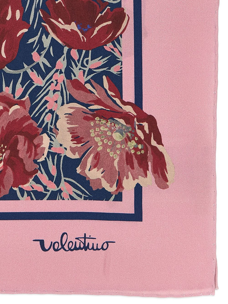 Valentino poppies print silk scarf outlook