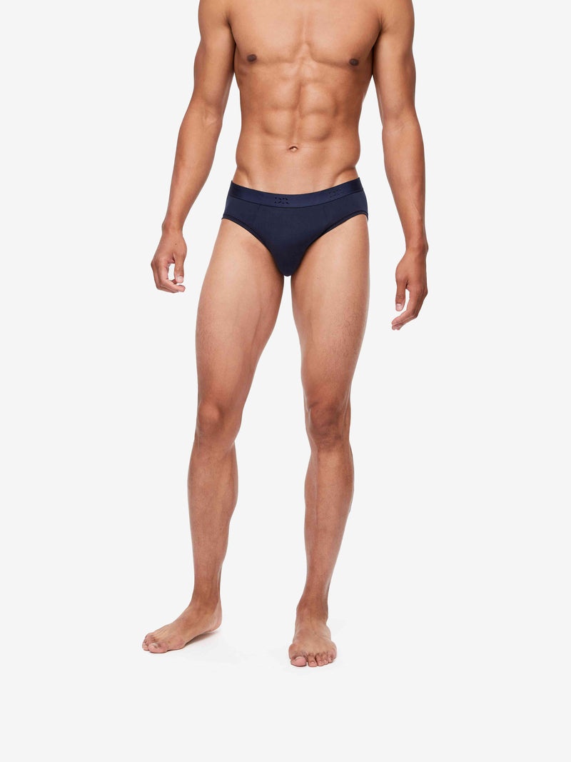 Derek Rose Men's Pima Cotton Stretch Hipster Underwear (Navy