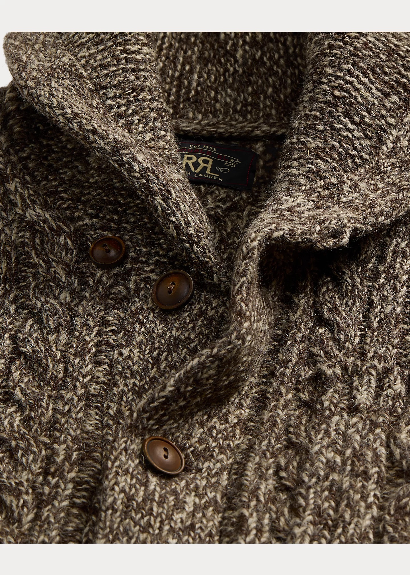 Marled Aran-Knit Shawl Cardigan - 3