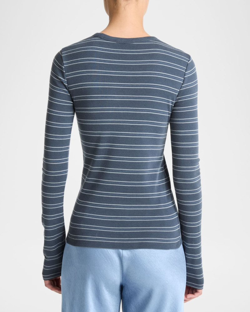 Vince Striped Long-Sleeve Crewneck Tee outlook