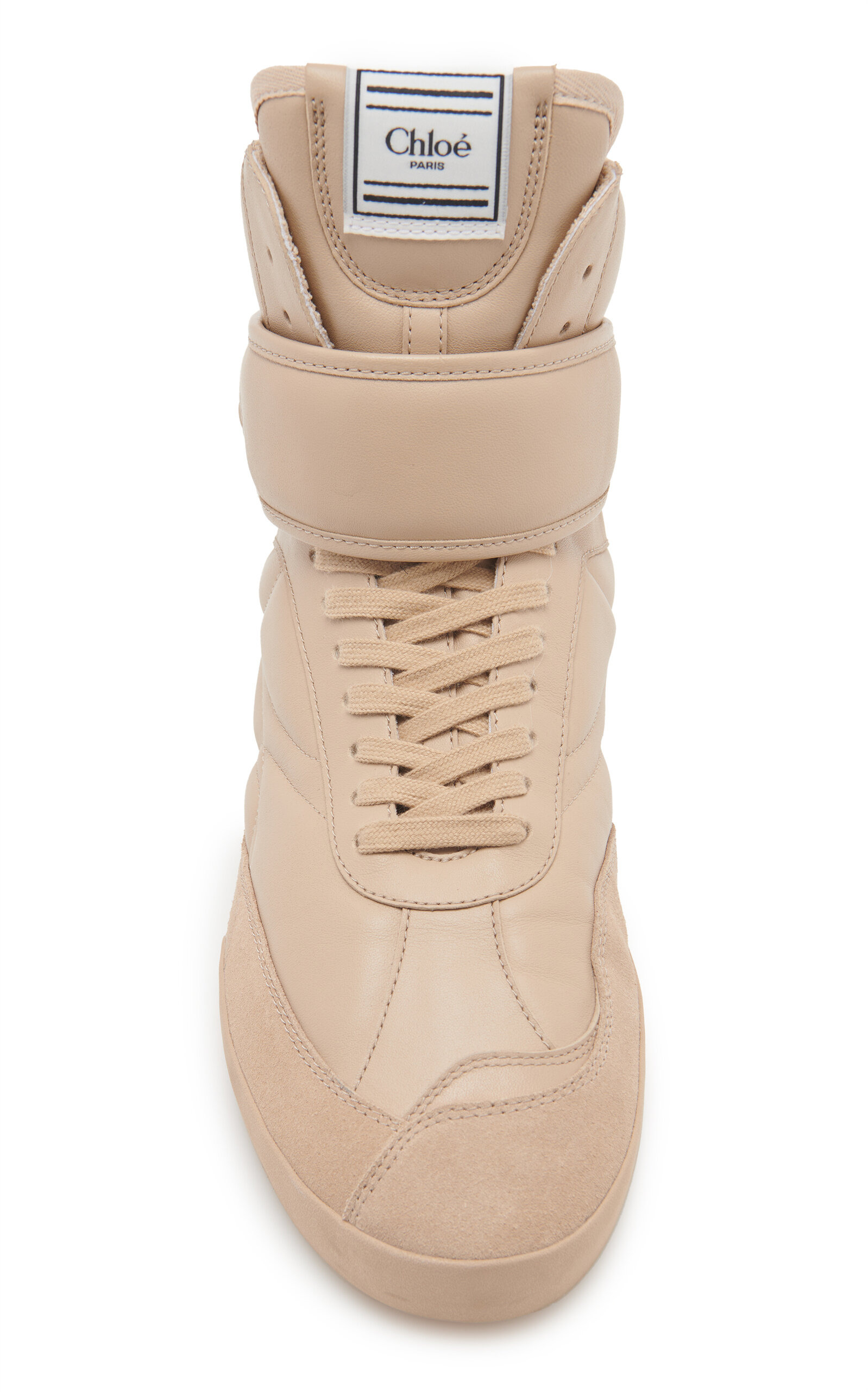 High-Top Leather Sneakers tan - 3