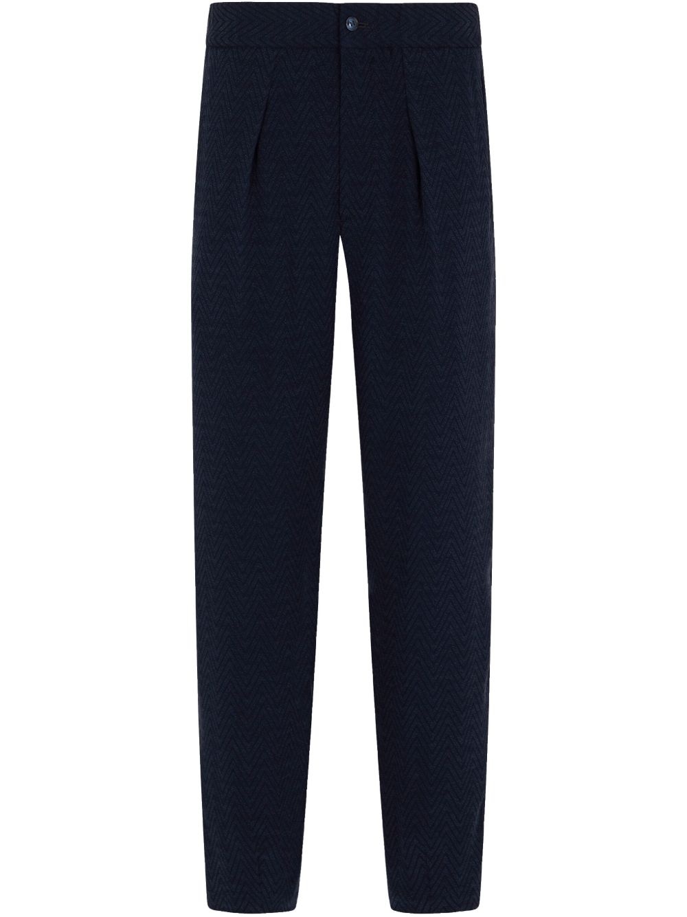 zigzag-pattern trousers - 1