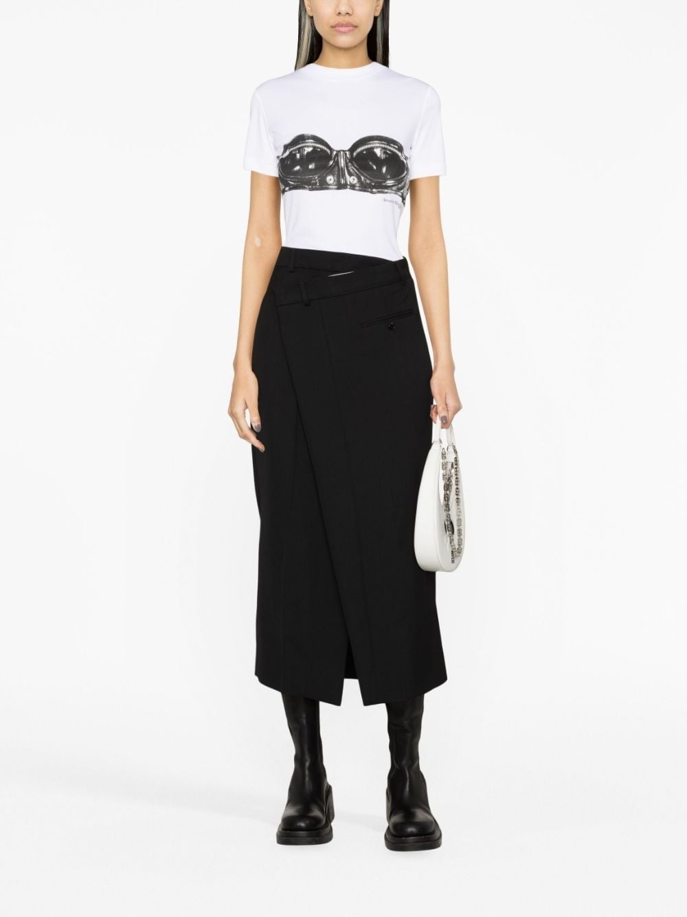 bra-print T-shirt - 2