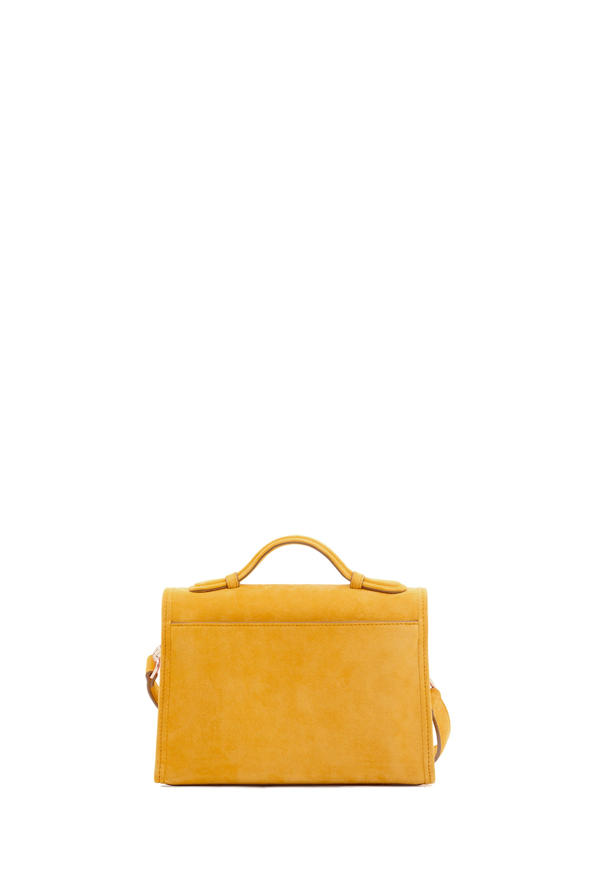 Small Leonora Flap Bag in Golden Birch Suede - 3