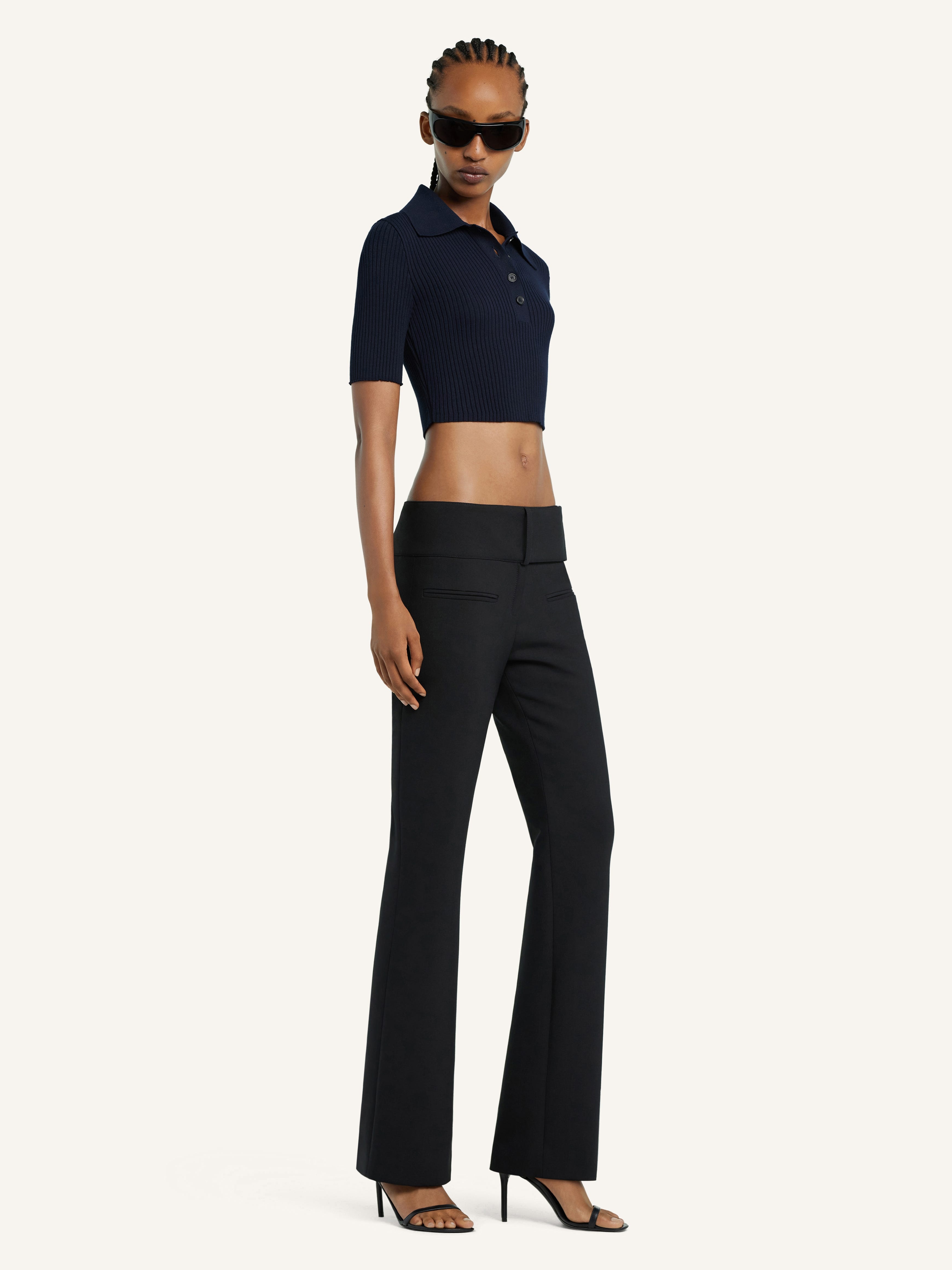 CROPPED KNIT POLO - 3