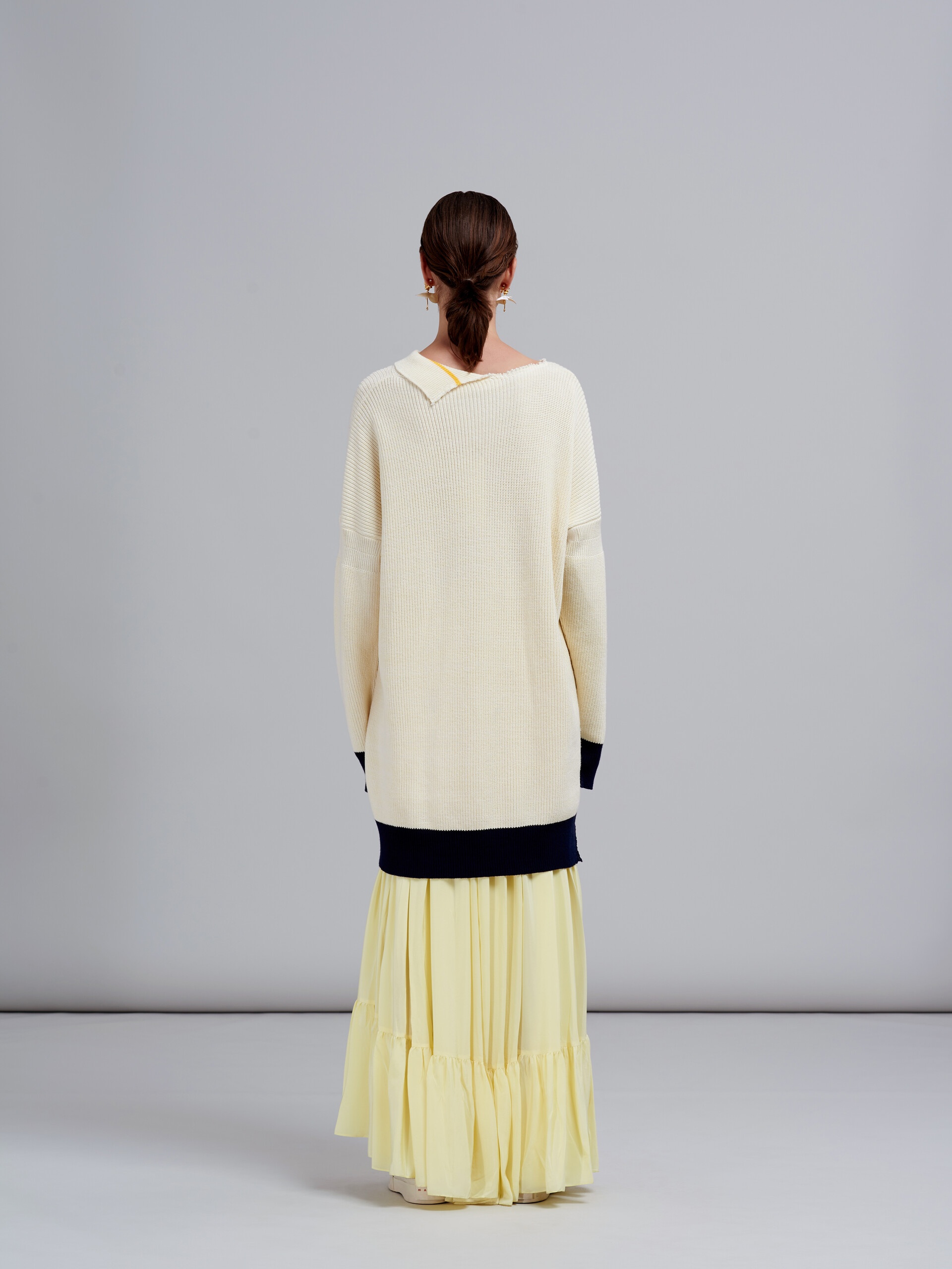 BROKEN RIBBED ORGANIC COTTON AND WOOL KNIT DRESS - 3