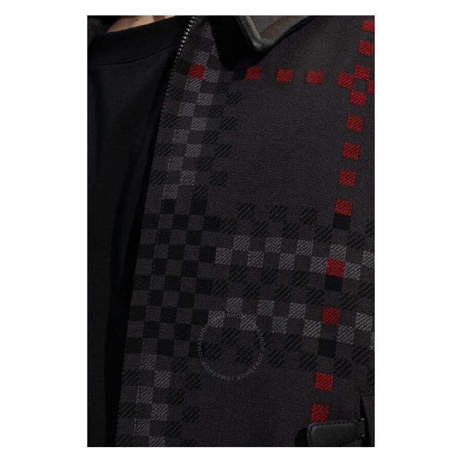 Burberry Men's Dark Thunder Grey Soho Stanmore Pixel-Check Bomber Jacket, Brand Size 50 (US Size 40) - 3