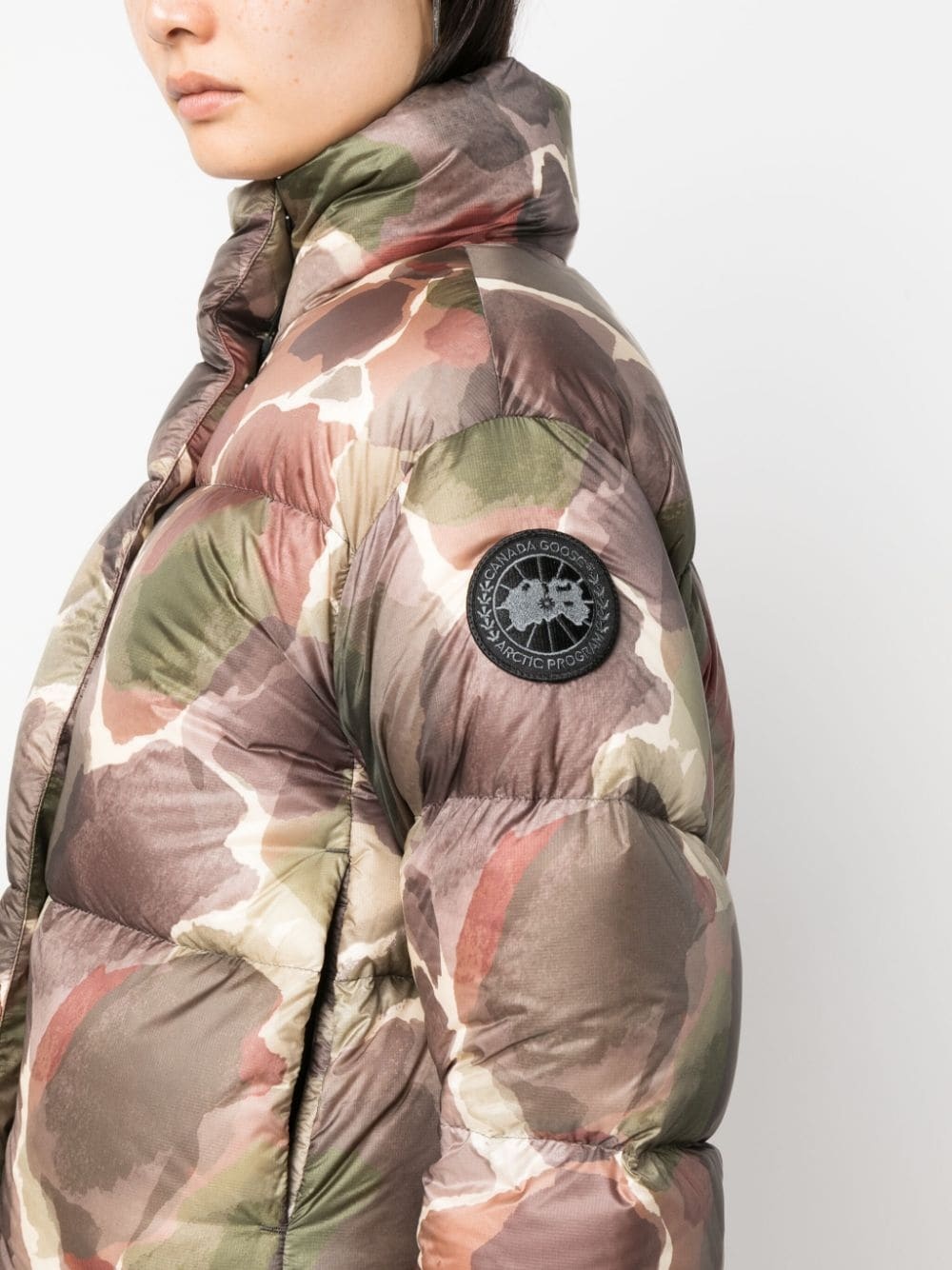 botanical-print padded jacket - 5