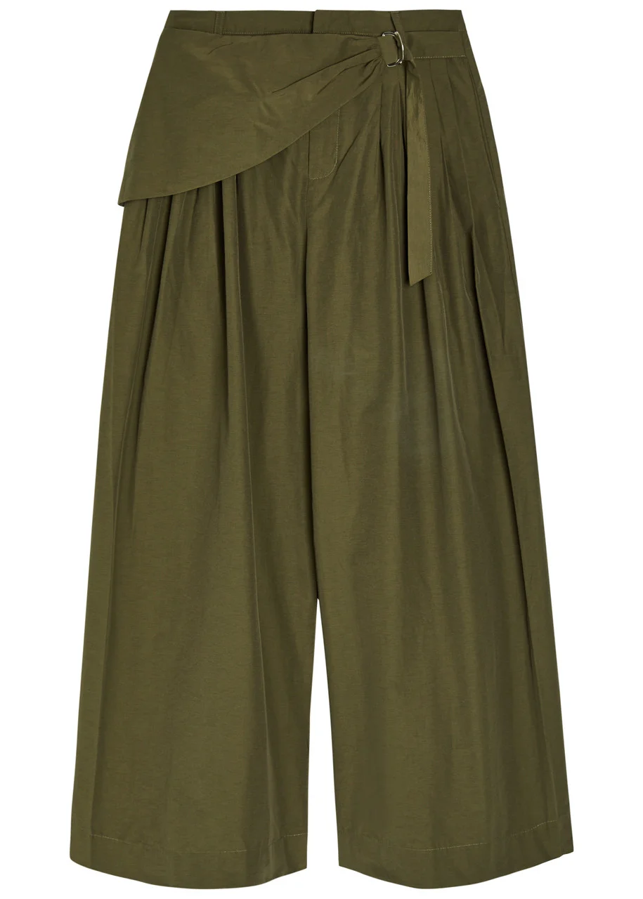 Damson Madder Fabia Cotton-blend Wide-leg Trousers - 1
