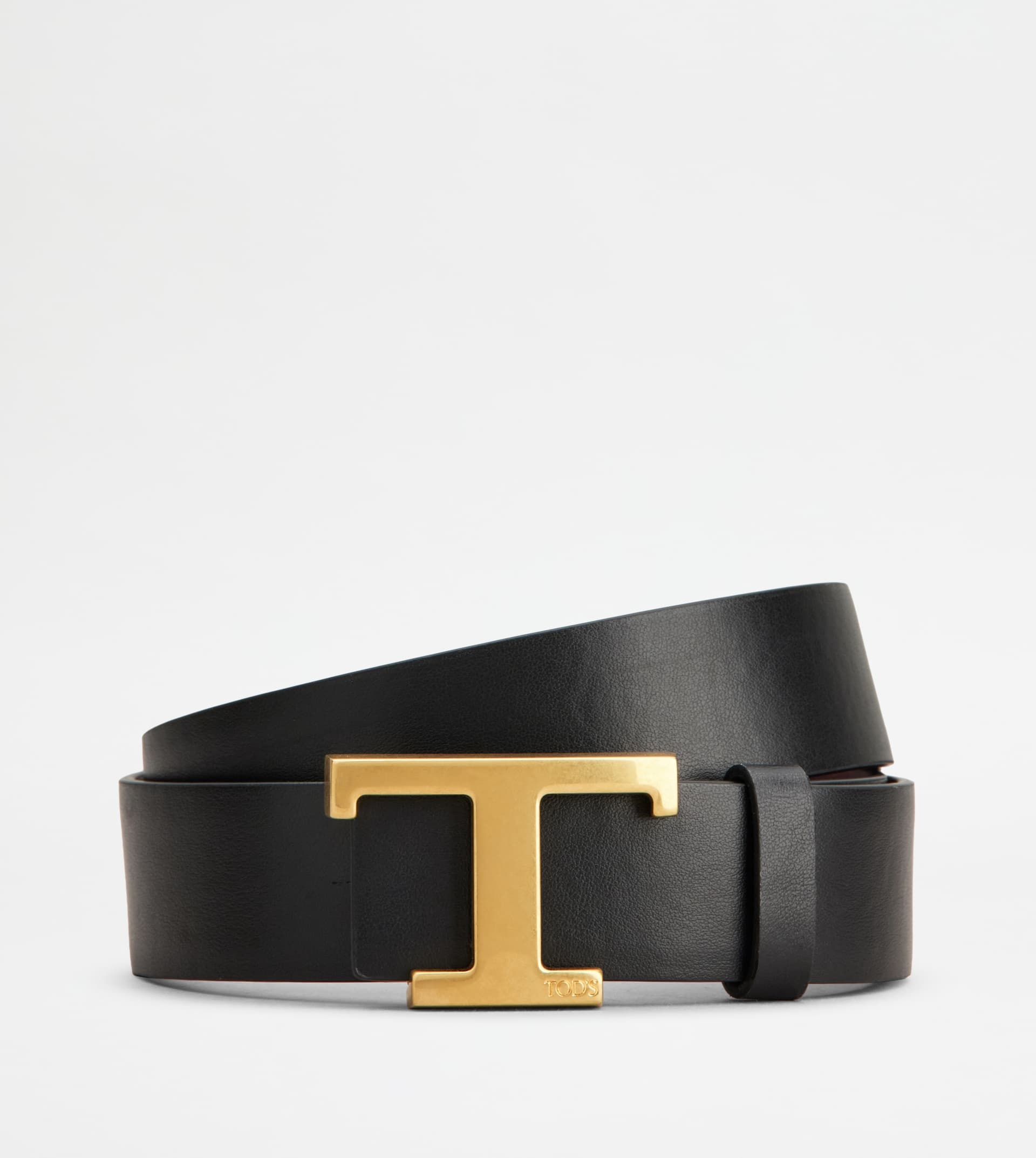 T TIMELESS REVERSIBLE BELT IN LEATHER - BURGUNDY, BLACK - 2