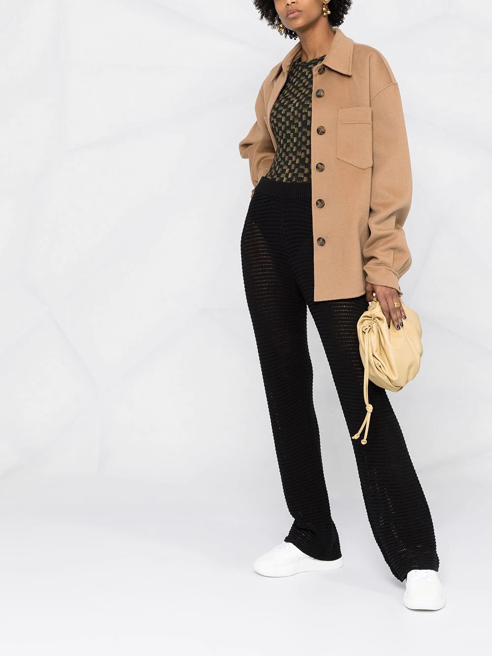 Bazia crochet-knit slim trousers - 4