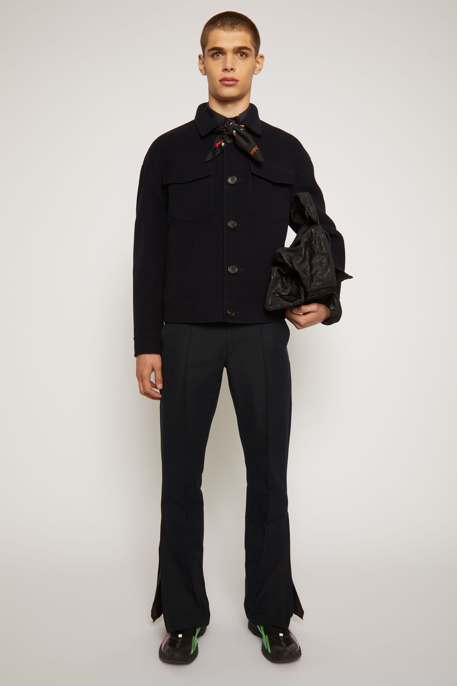 Wool twill jacket navy - 2