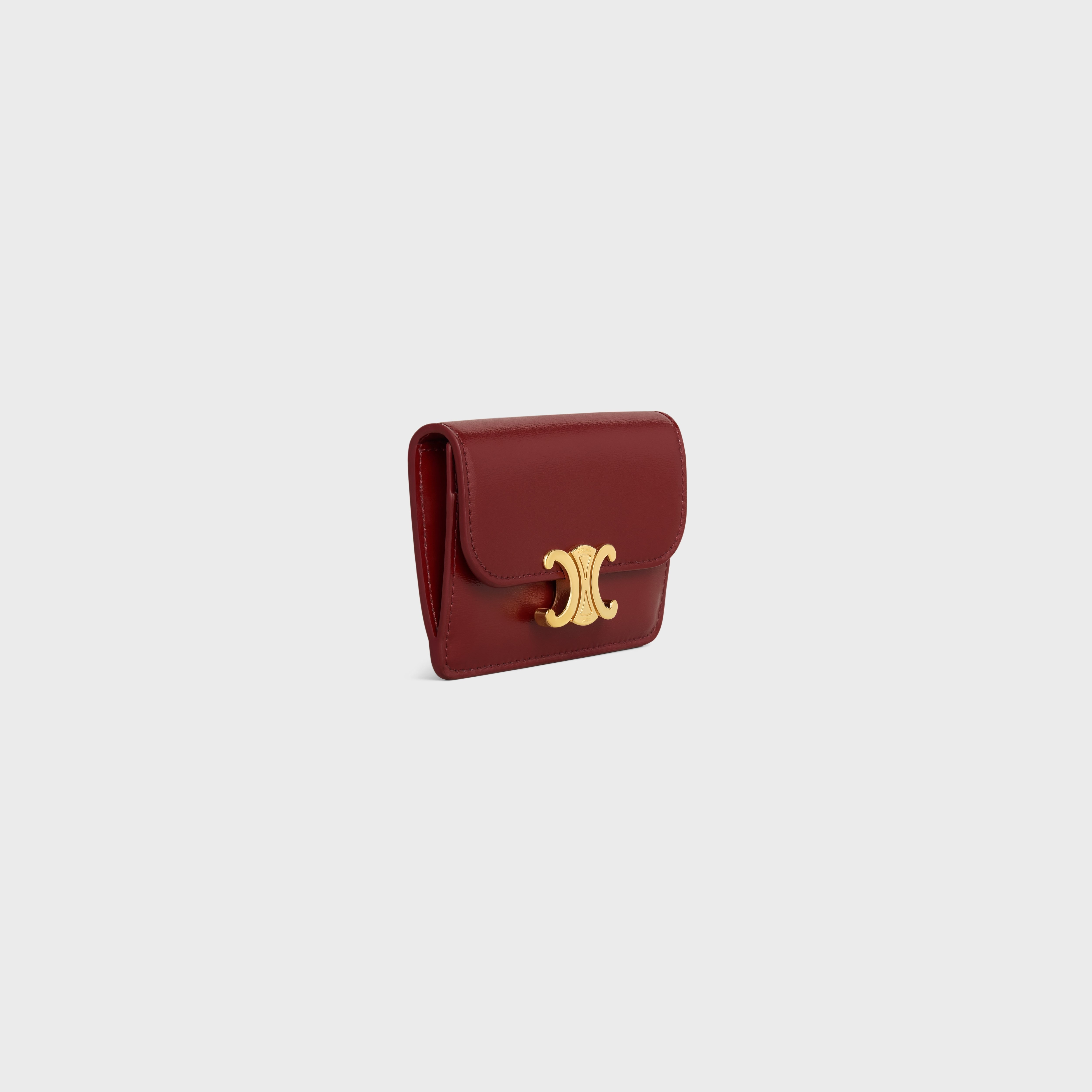 CARD HOLDER WITH FLAP TRIOMPHE IN Shiny calfskin - 2