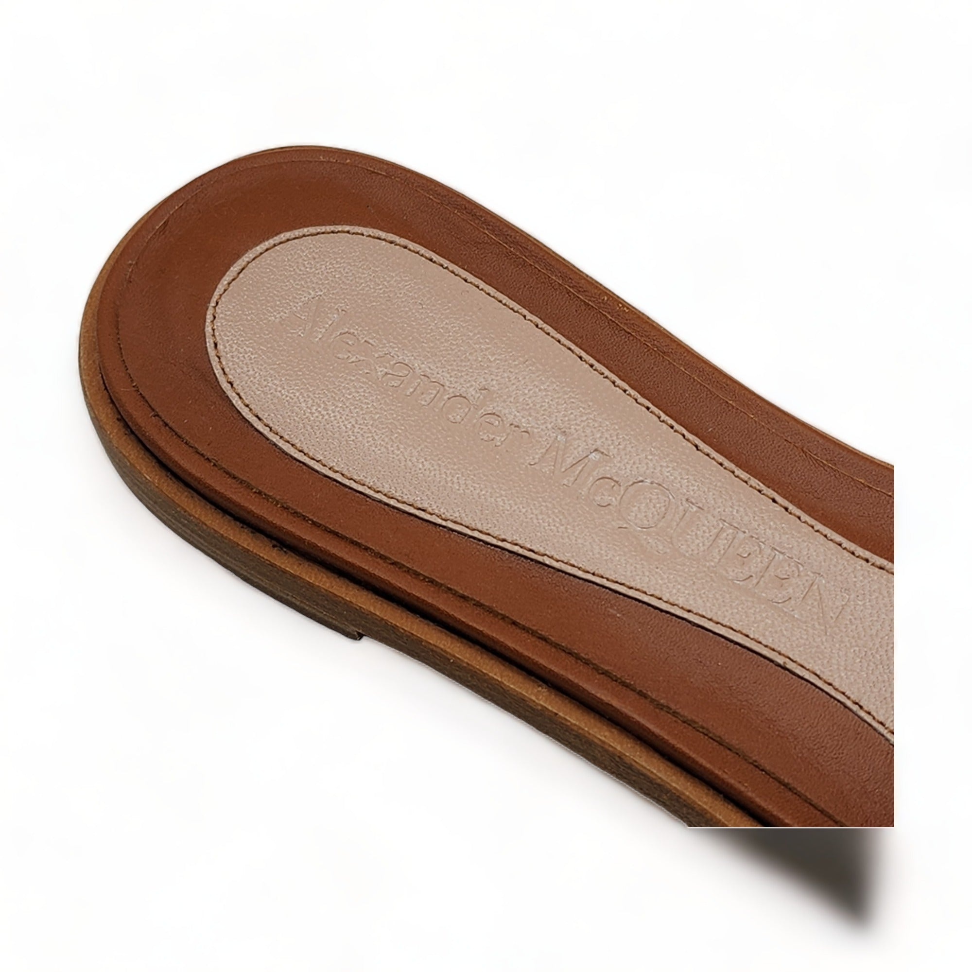 Alexander McQueen Logo Sandals - Leather - Brown - 36 - 5