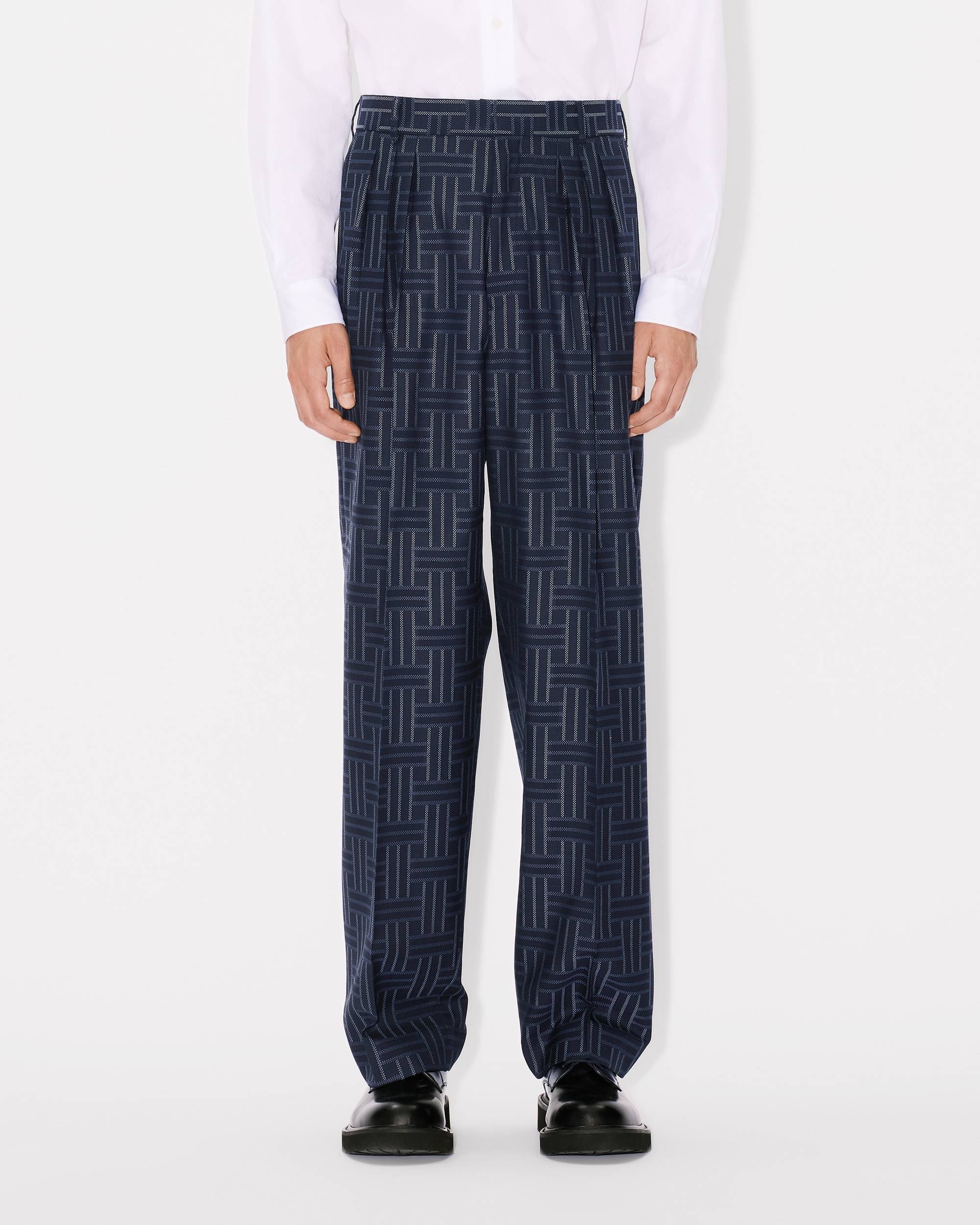 'KENZO Weave' pleated tailored wool pants - 4