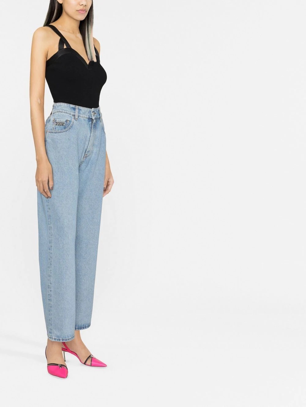 high-waist straight jeans - 3