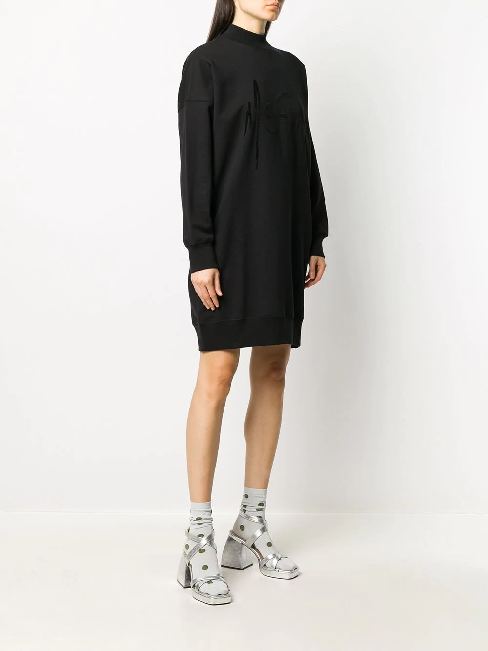 logo print sweatshirt dress - 3