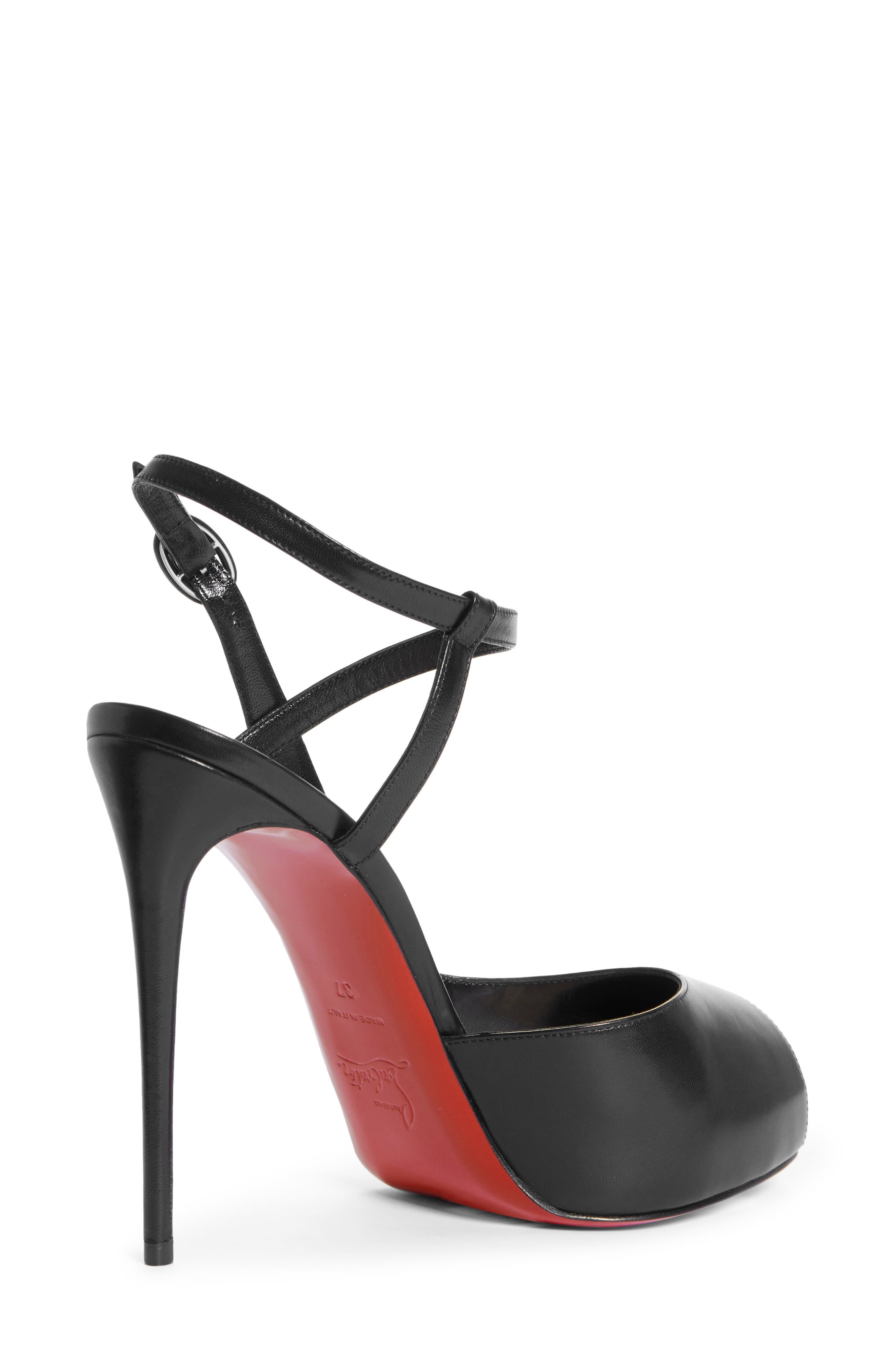 Christian Louboutin Jenlove Ankle Strap Peep Toe Stiletto in Black at Nordstrom - 2