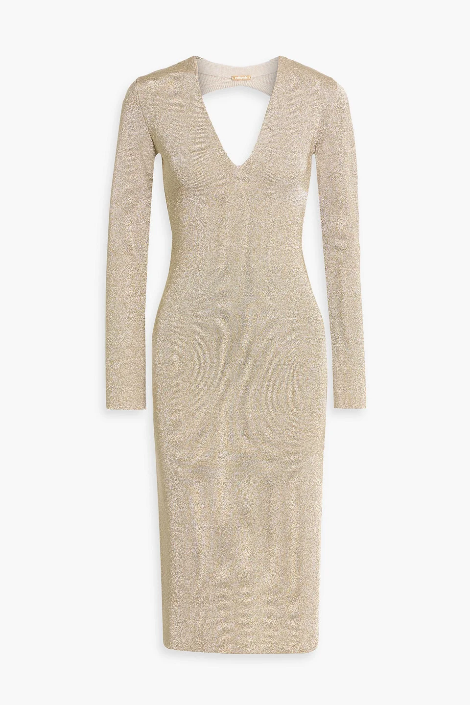 Shayla cutout metallic stretch-knit midi dress - 1