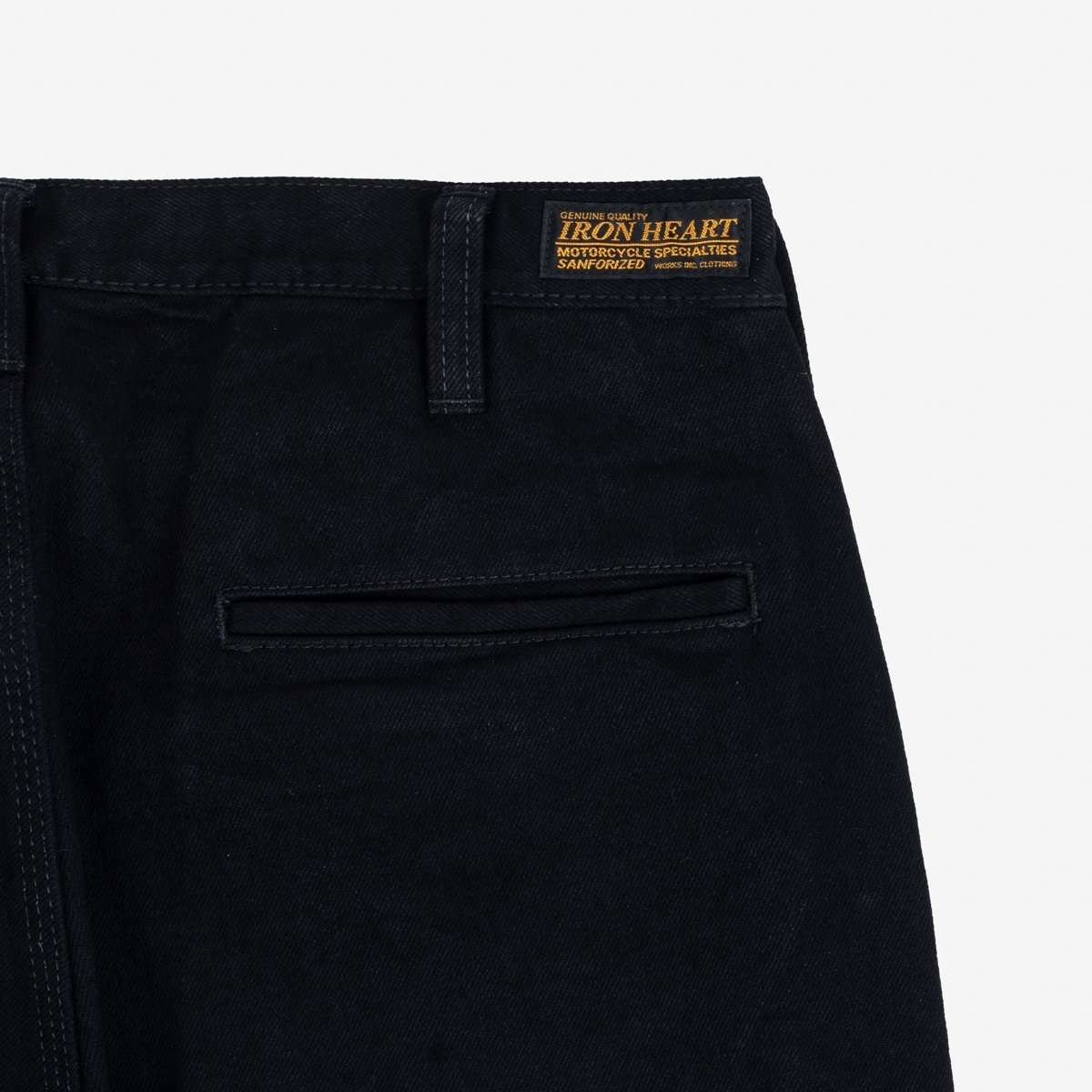 IHDR-502bb 14oz Selvedge Denim Cargo Pants - Black/Black - 14