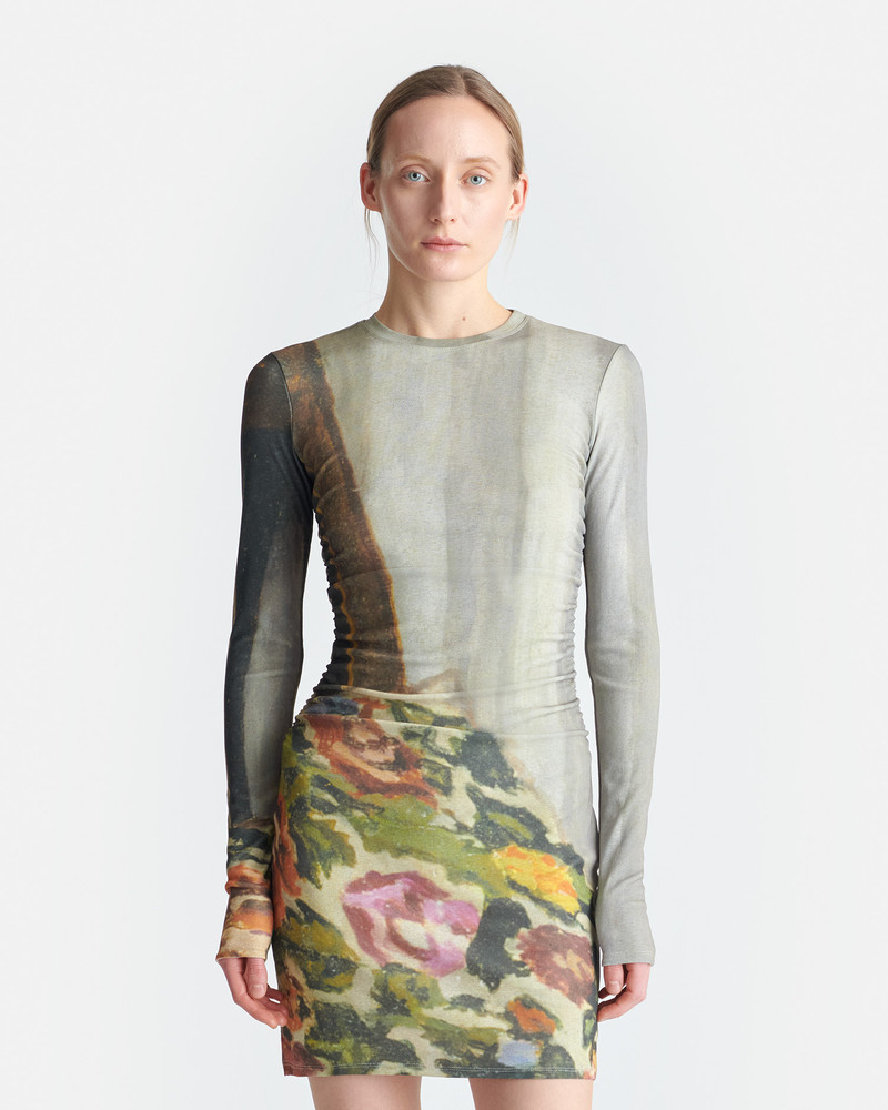 Nanushka Printed Mesh Jersey Mini Dress outlook