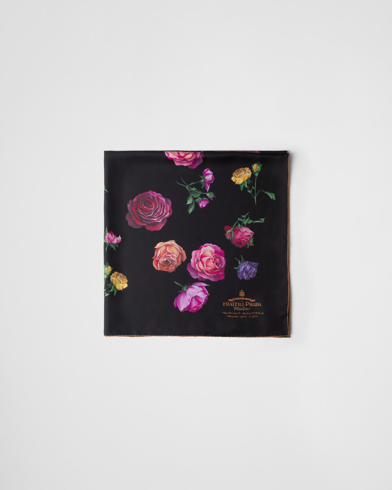 Printed silk twill scarf 1