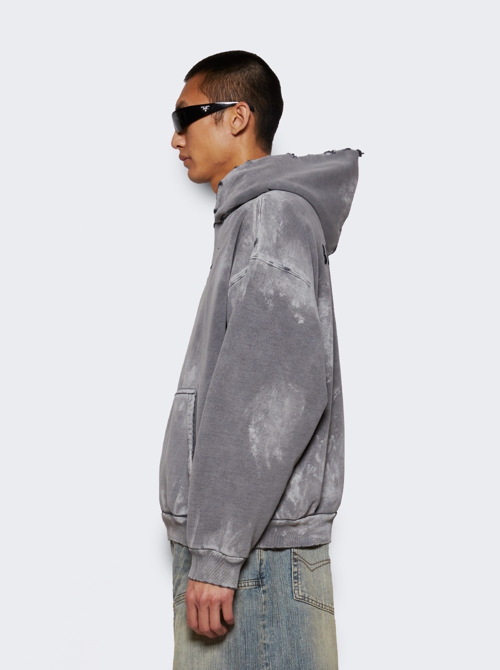 Medium Fit Hoodie Sup Fad Wash Black - 3