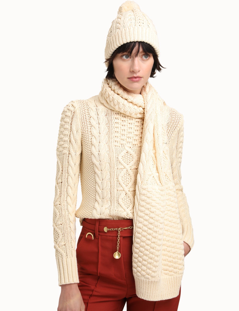 CHUNKY CABLE SCARF - 2