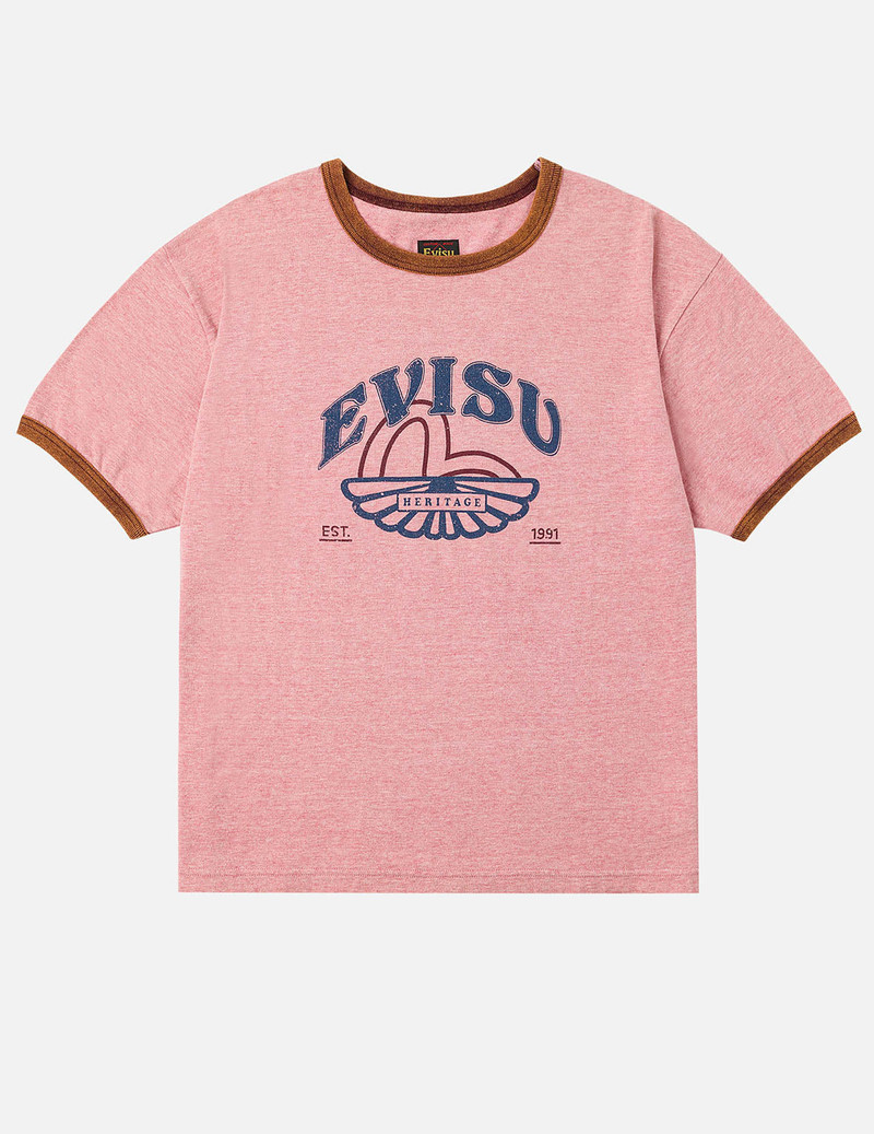 Washed Seagull and Logo Print Regular Fit Ringer T-shirt 1