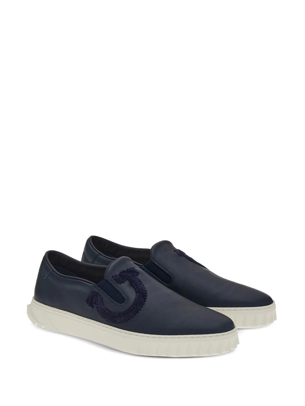 Gancini leather slip-on sneakers - 2